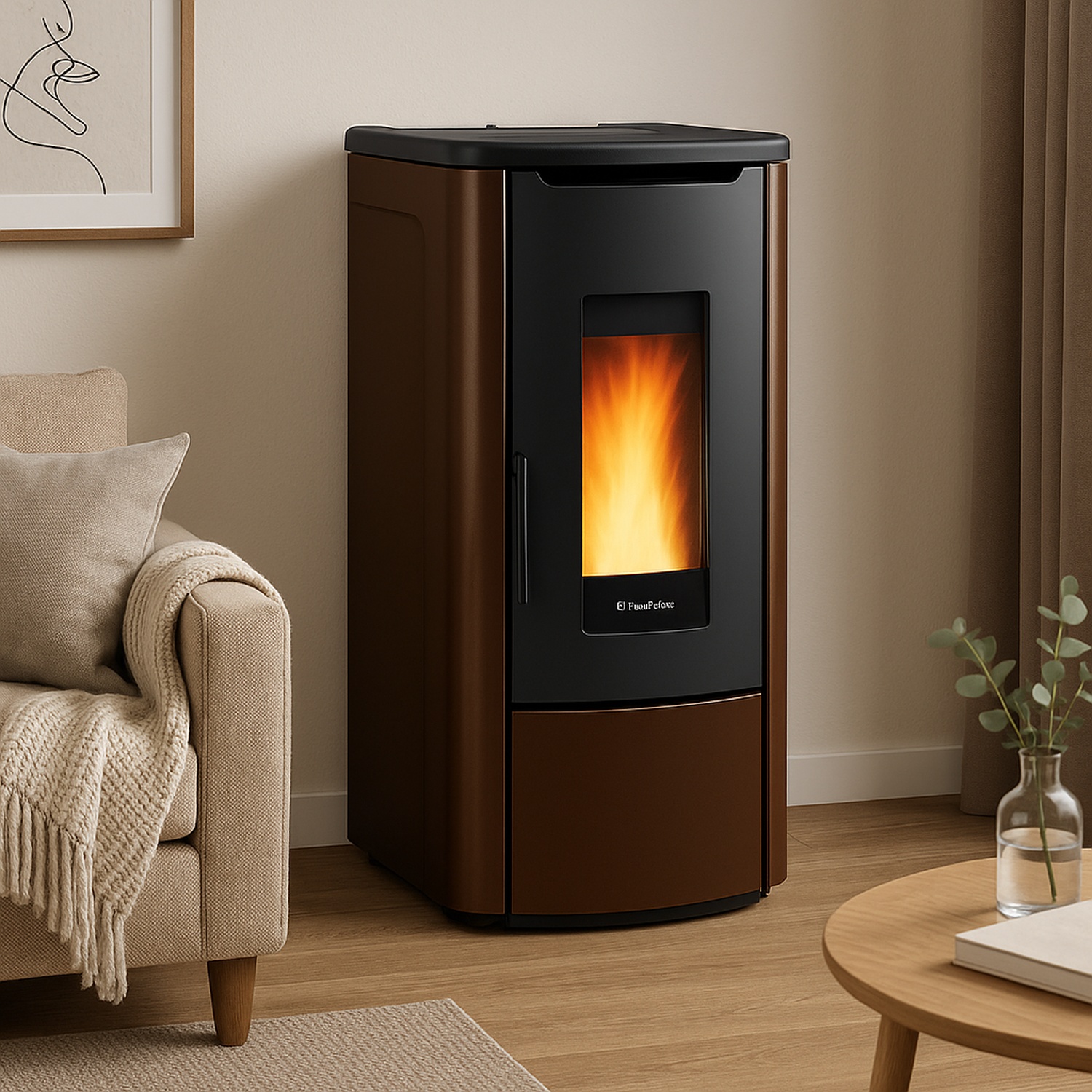 Extraflame ROSANNA IDRO 5.0 - Bronze poêle à granulés bouilleur EVOLUTION LINE