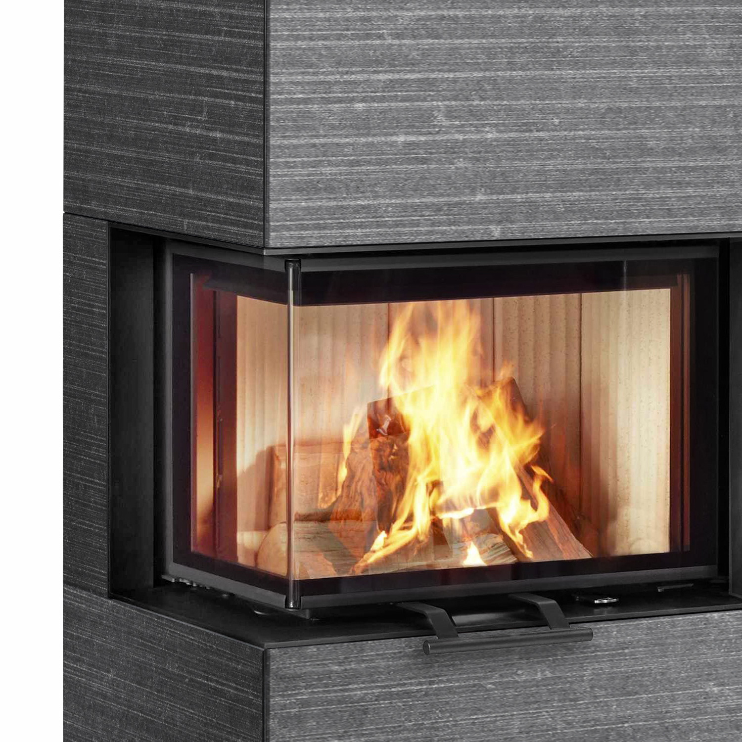 Olsberg Osorno L TopStone poêle à bois Gabbro nero ferrara ligne droite, à gauche