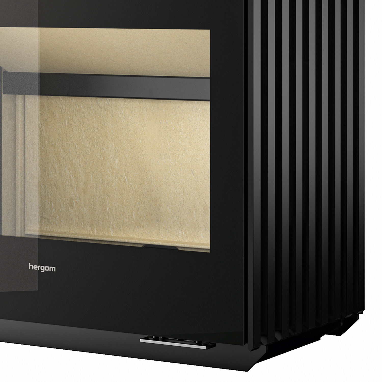 Poêle à bois Hergom Glance LVP en fonte noire