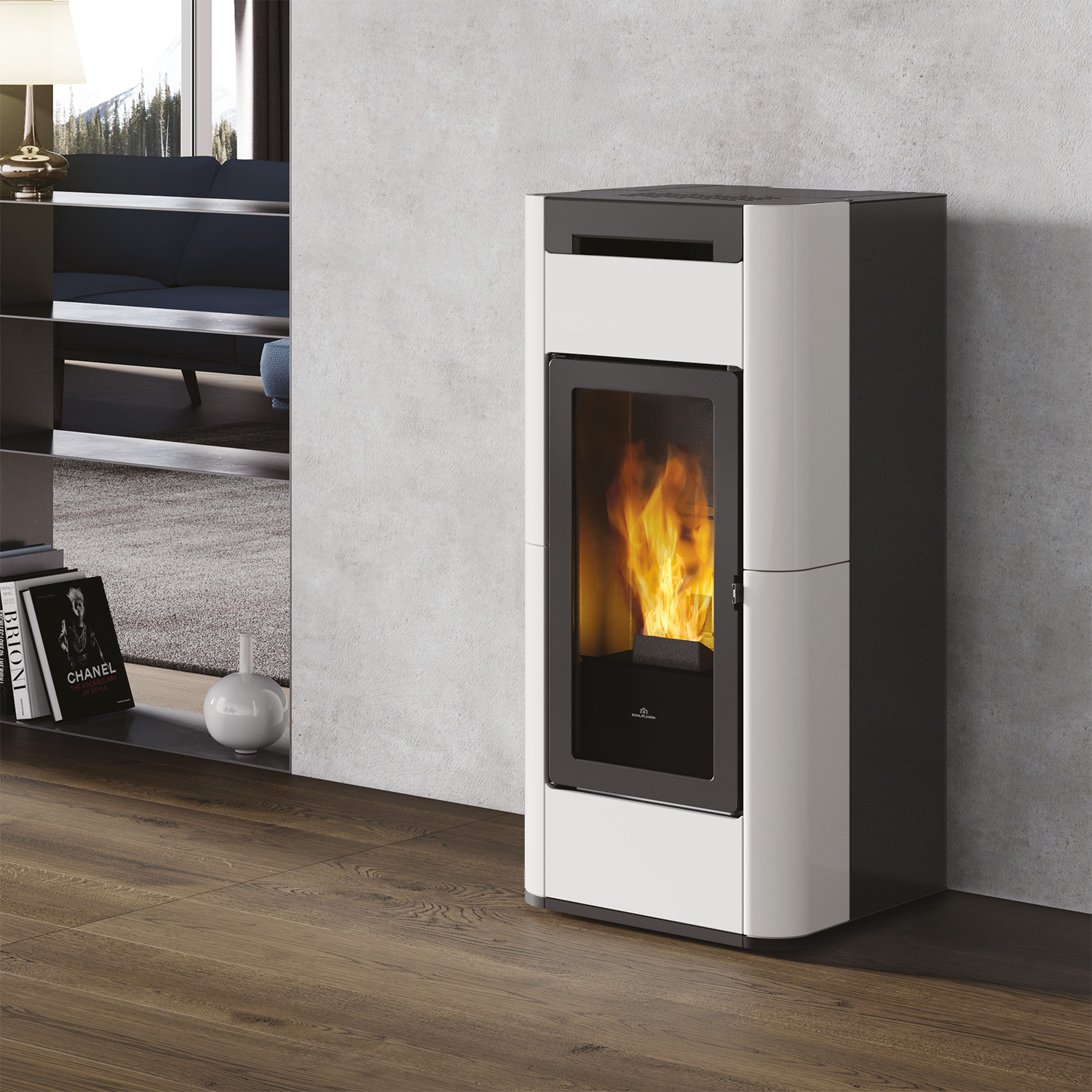 Edilkamin Tera H 25 Evo poêle à granulés hydro céramique blanche