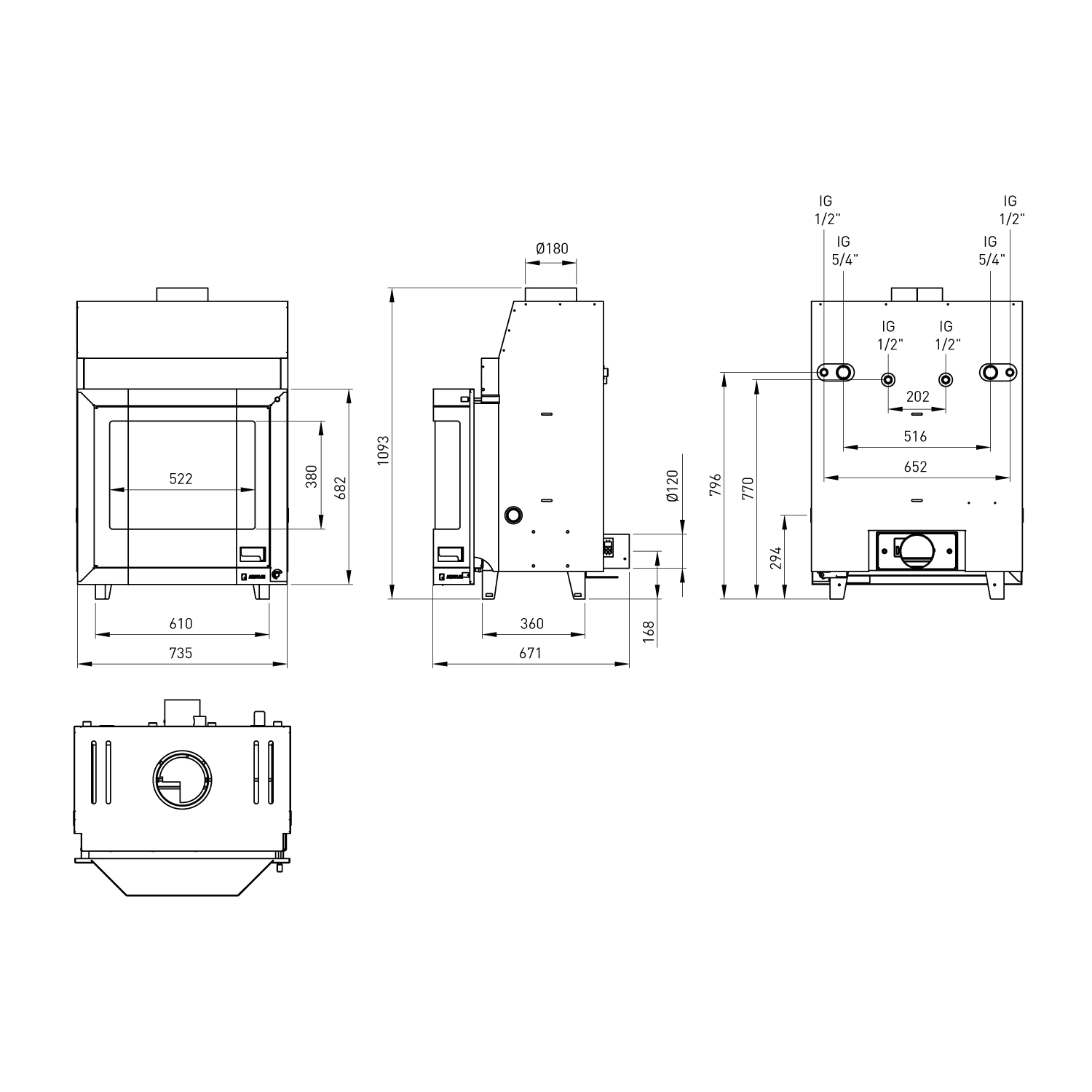 Aquaflam 25 Prisma Basic Insert de cheminée à eau