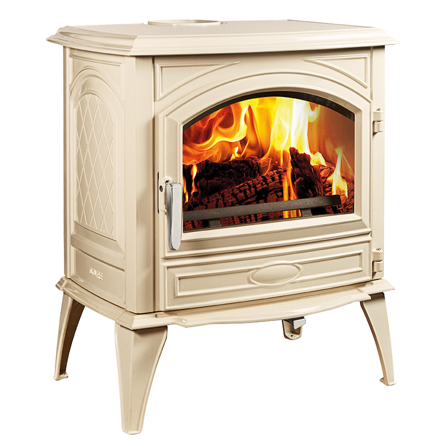 Poêle à bois Dovre 760 WD en fonte émaillée blanc crème, modèle de construction 2