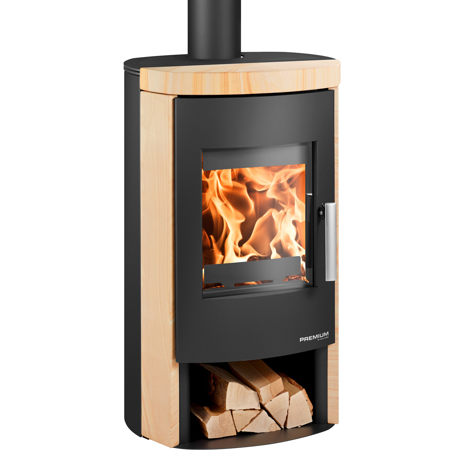 Haas+Sohn Bali easy Poêle à bois Noir perlé / Woodstone
