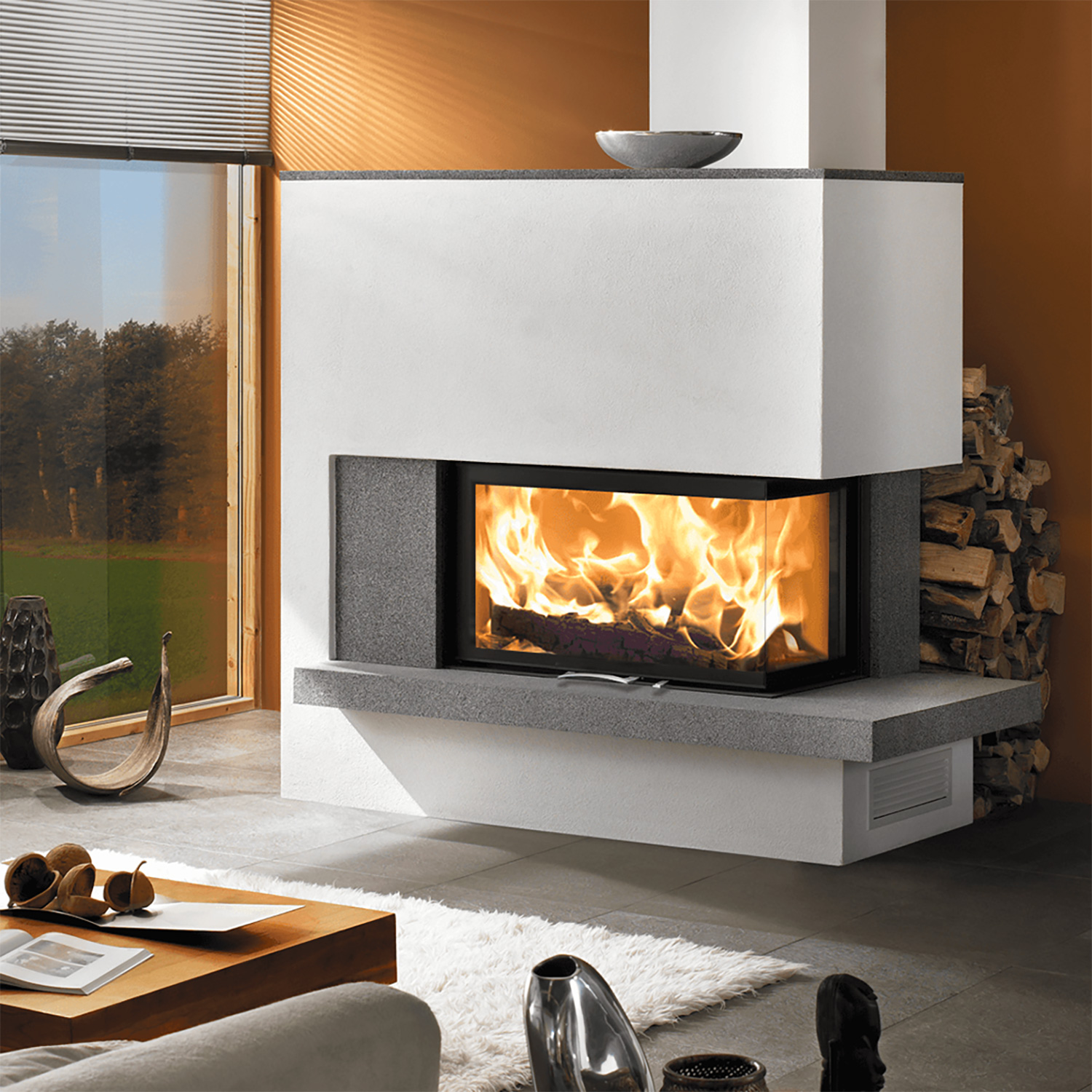 Austroflamm 89x49x57 S 2.0 Insert de cheminée angle droit
