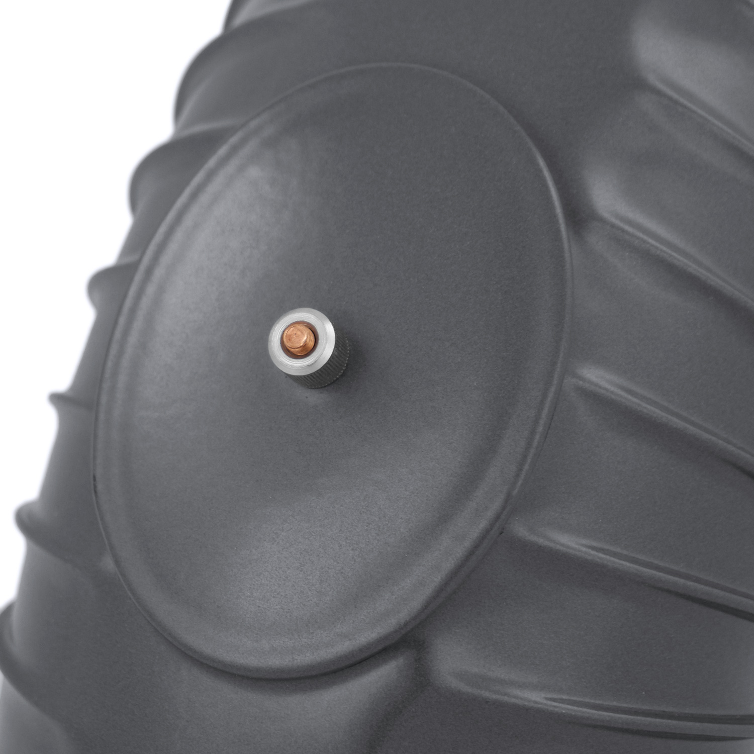 Coude de conduit de fumée / Coude de tuyau de poêle émaillé 150 mm - Coude à 90° nervuré gris avec ouverture de nettoyage