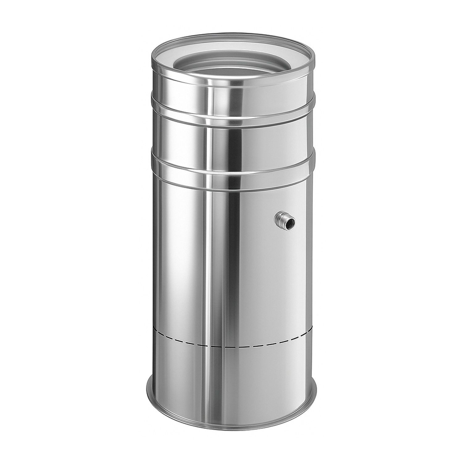 Schiedel ICS partie pied raccourcissable pour montage au sol Ø180 mm avec évacuation latérale double paroi brillant