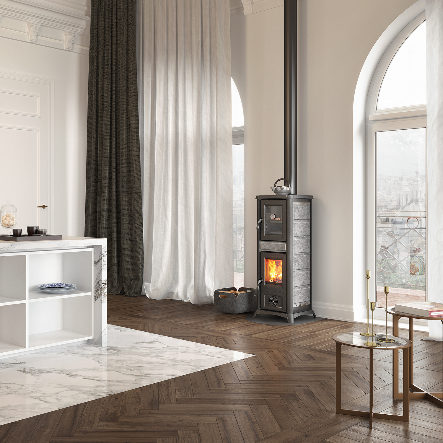La Nordica Gemma Forno 5.0 Petra Poêle à bois en pierre naturelle