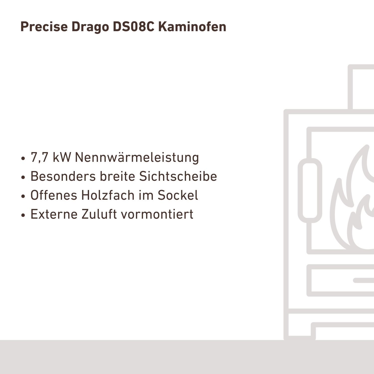 Poêle à bois Precise Drago DS08C en acier anthracite