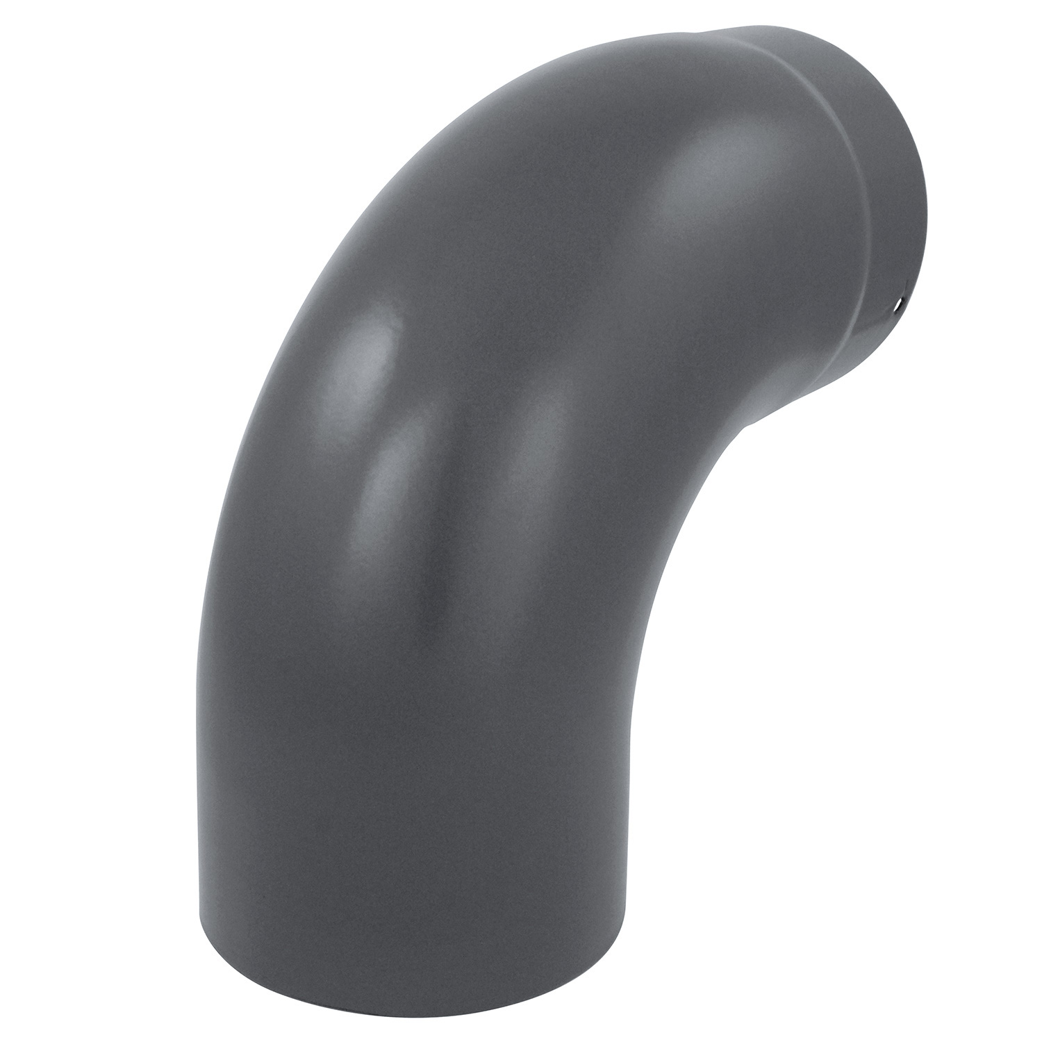 Coude de conduit de fumée / Coude de tuyau de poêle émaillé 150 mm - Coude lisse à 90° Gris