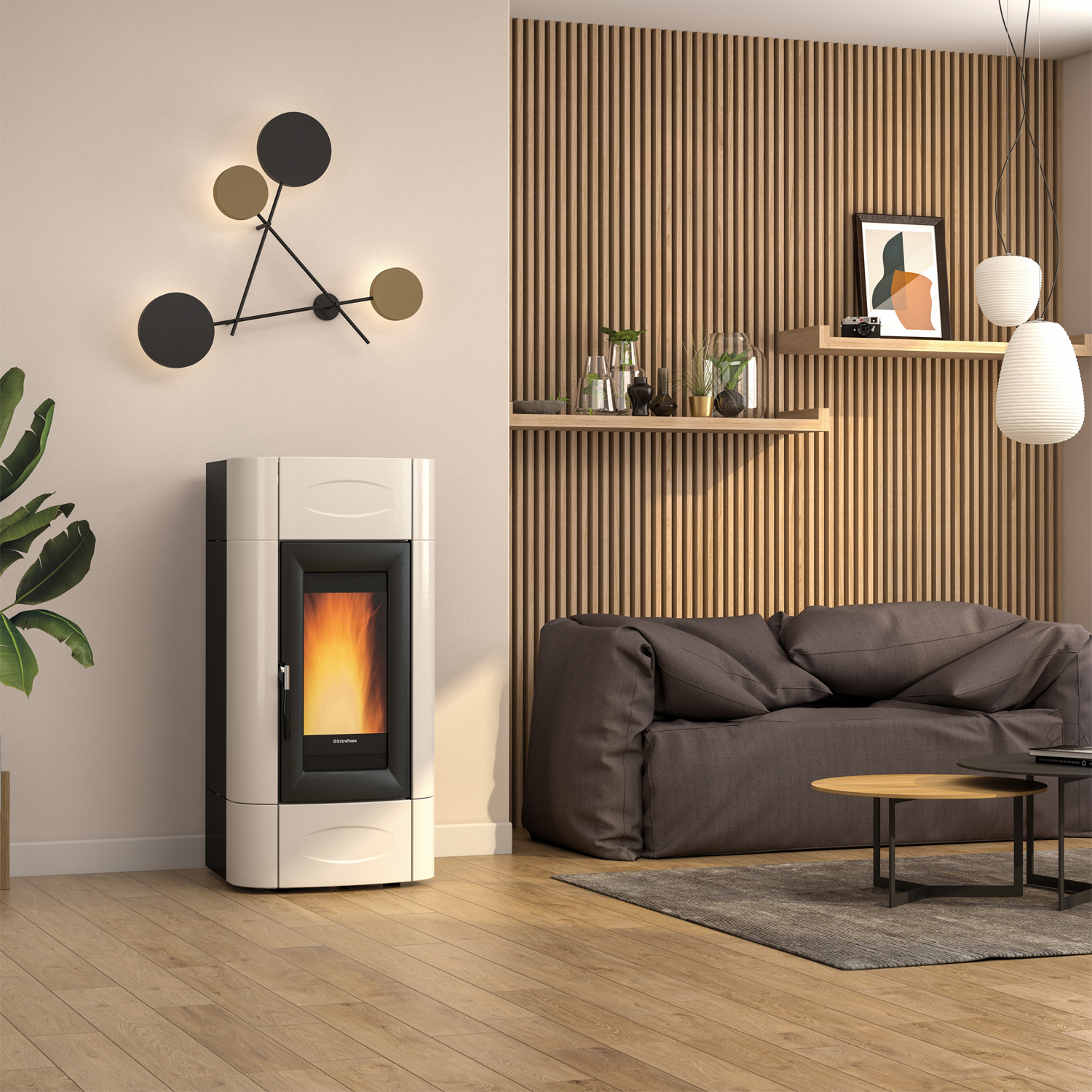Extraflame Evolution Line Isidora Idro H20 poêle à granulés bouilleur Ivoire