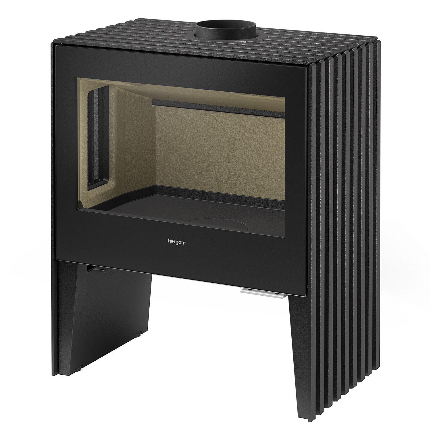 Poêle à bois Hergom Glance LV en fonte noire