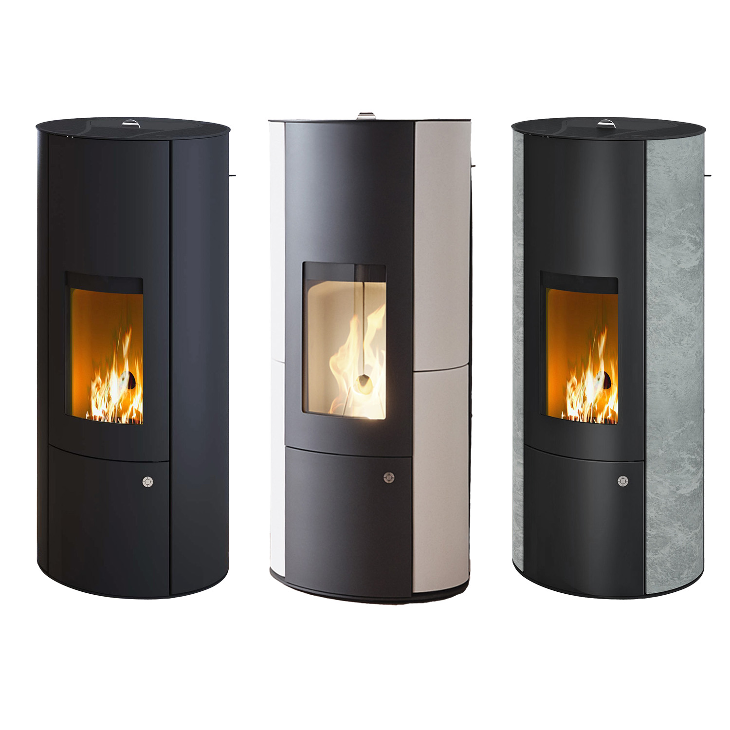 Olsberg Inara 3.0 poêle à granulés acier noir/céramique vanille