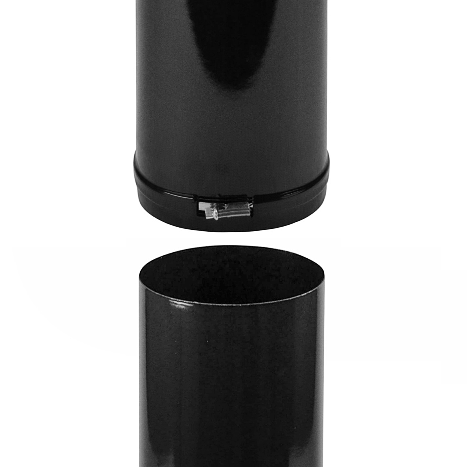 Tube de raccordement / Tuyau de poêle émaillé 150 mm - Longueur 1000 mm Tube télescopique Noir