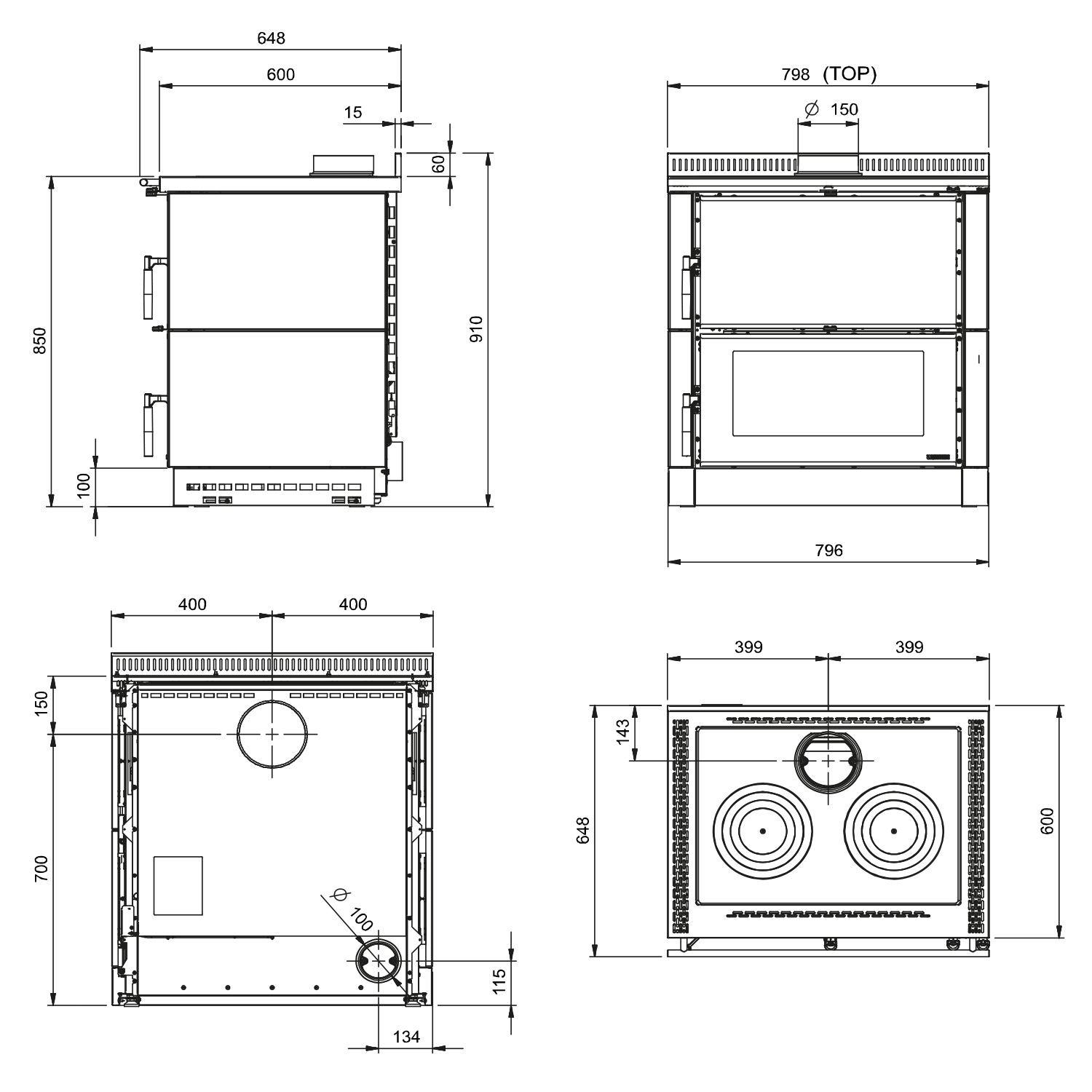 La Nordica Verona XXL 16 Petra cuisinière à bois pierre naturelle