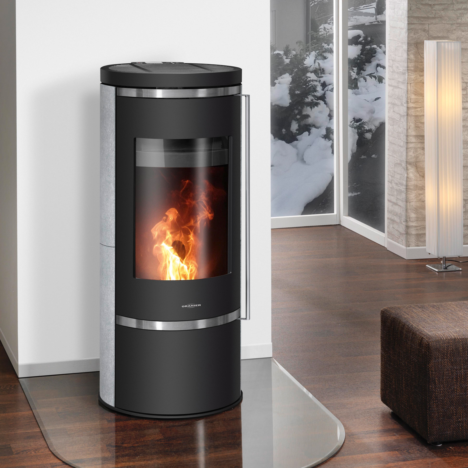 Oranier Carus 2.0 Poêle à pellets Acier Noir / Pierre ollaire