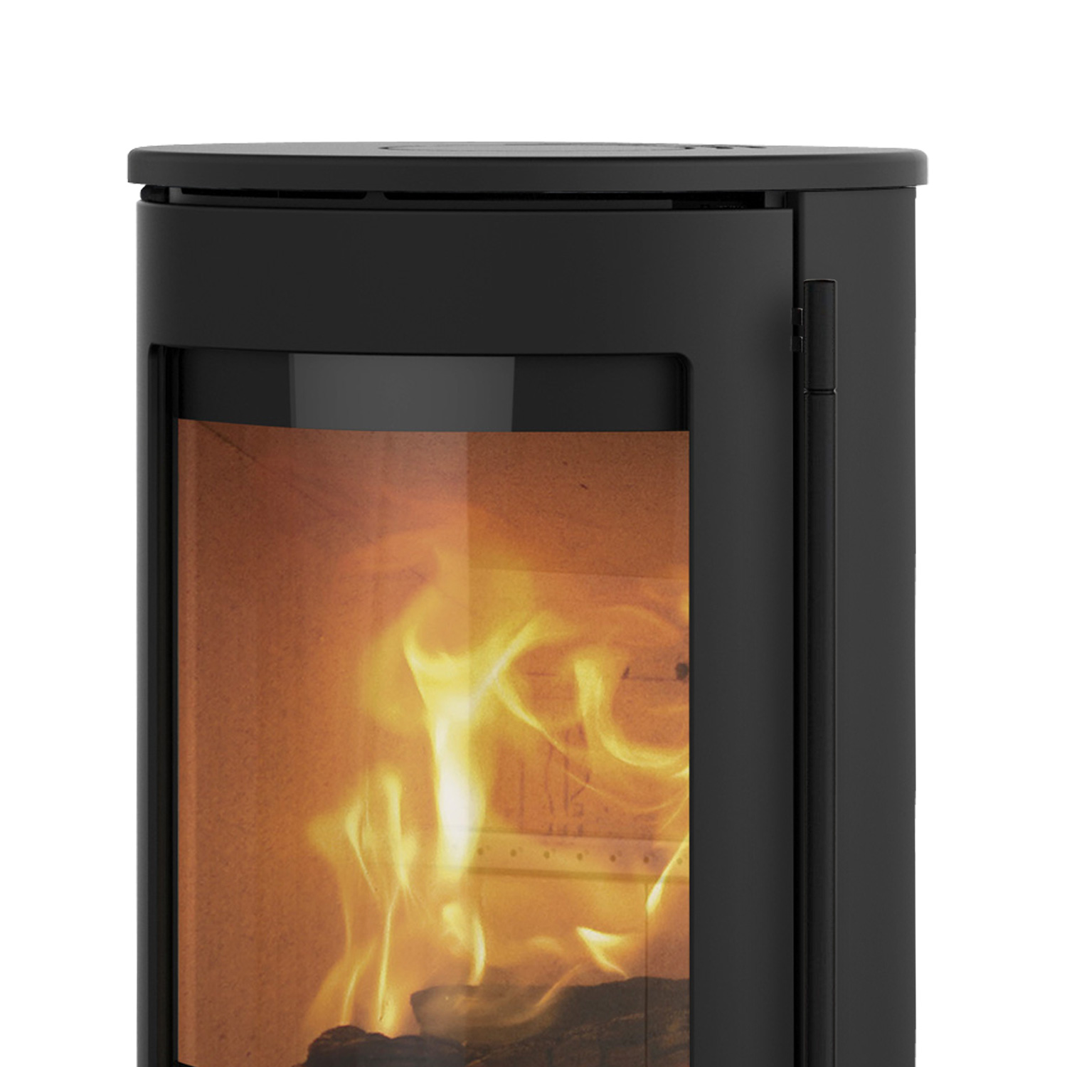 Lotus Prestige Basic Poêle à bois en acier noir, DIBt, raccordement du conduit de fumée à l'arrière.