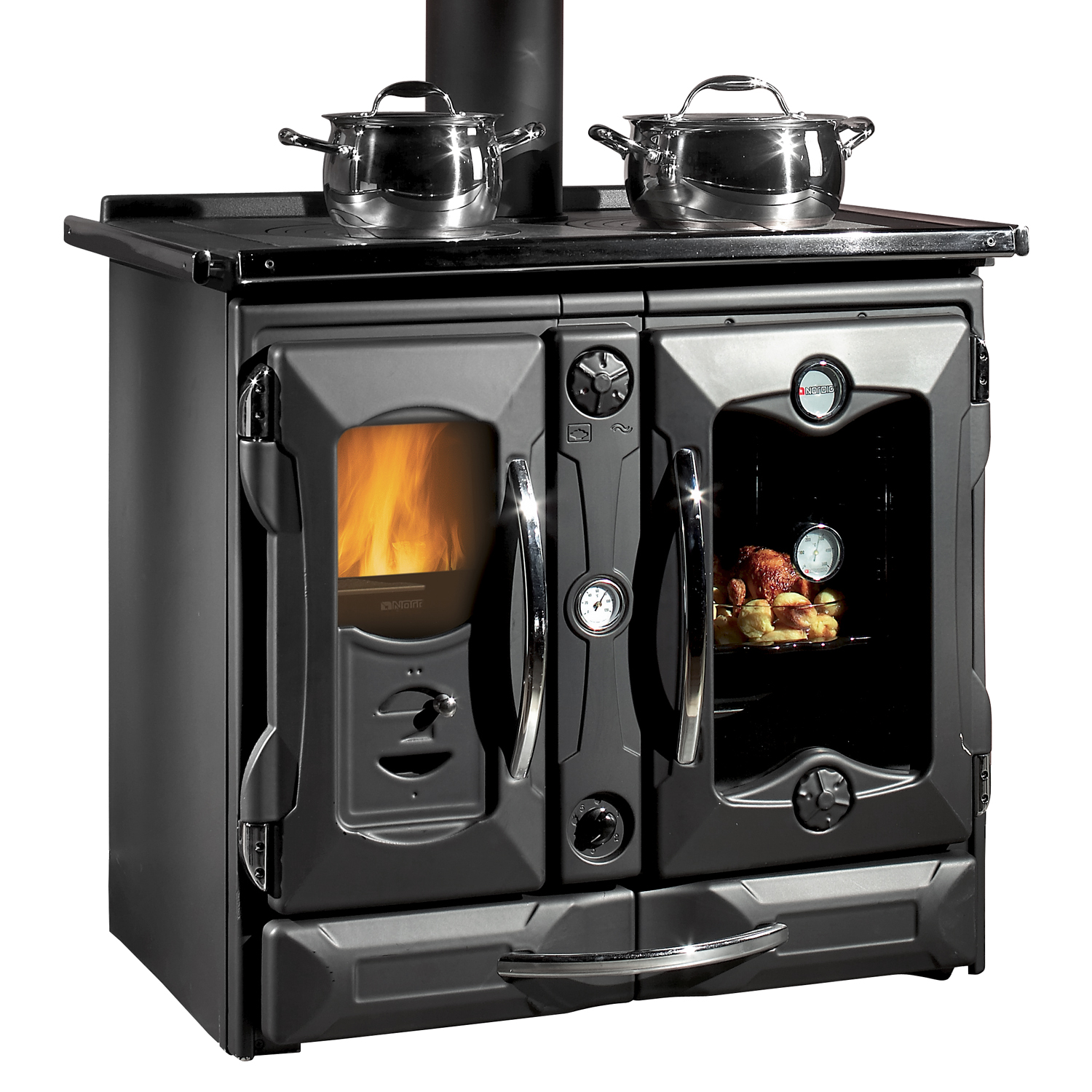 La Nordica Termosuprema Compact DSA Cuisinière à bois avec système hydraulique Ensemble économique avec ballon tampon TPSM 825