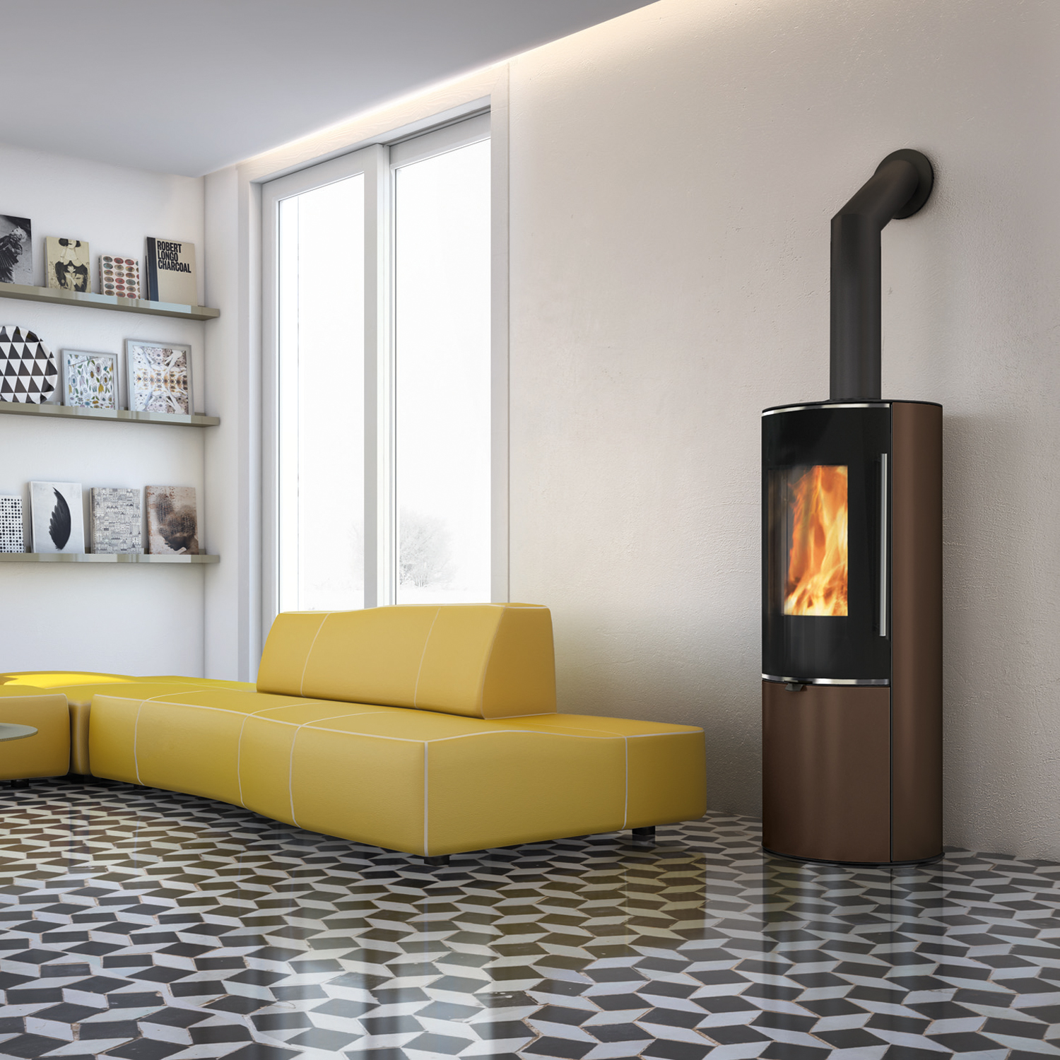 Edilkamin Tally GL EVO2 poêle à bois acier bronze