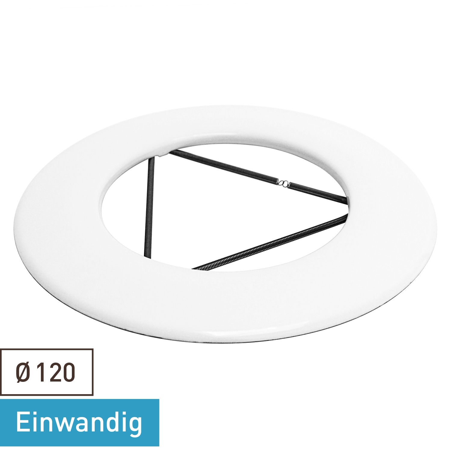 Raik Tuyau de Fumée / Tuyau de Poêle Émaillé 120mm - Rosace Murale avec Ressort Blanc