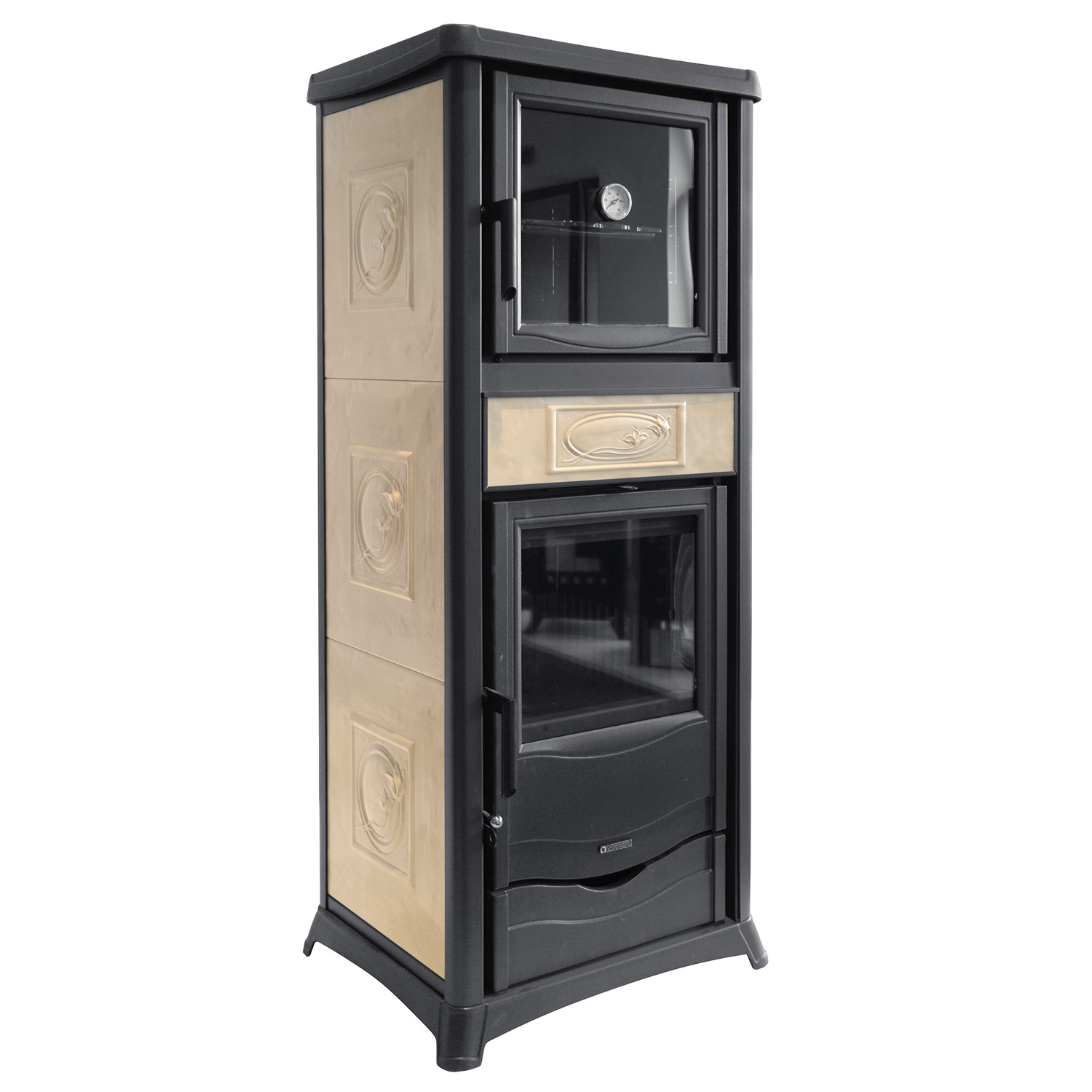 La Nordica Termorossella Plus DSA Forno 4.0 Poêle à bois hydraulique Liberty Panna Ensemble complet avec ballon tampon TPSM 825