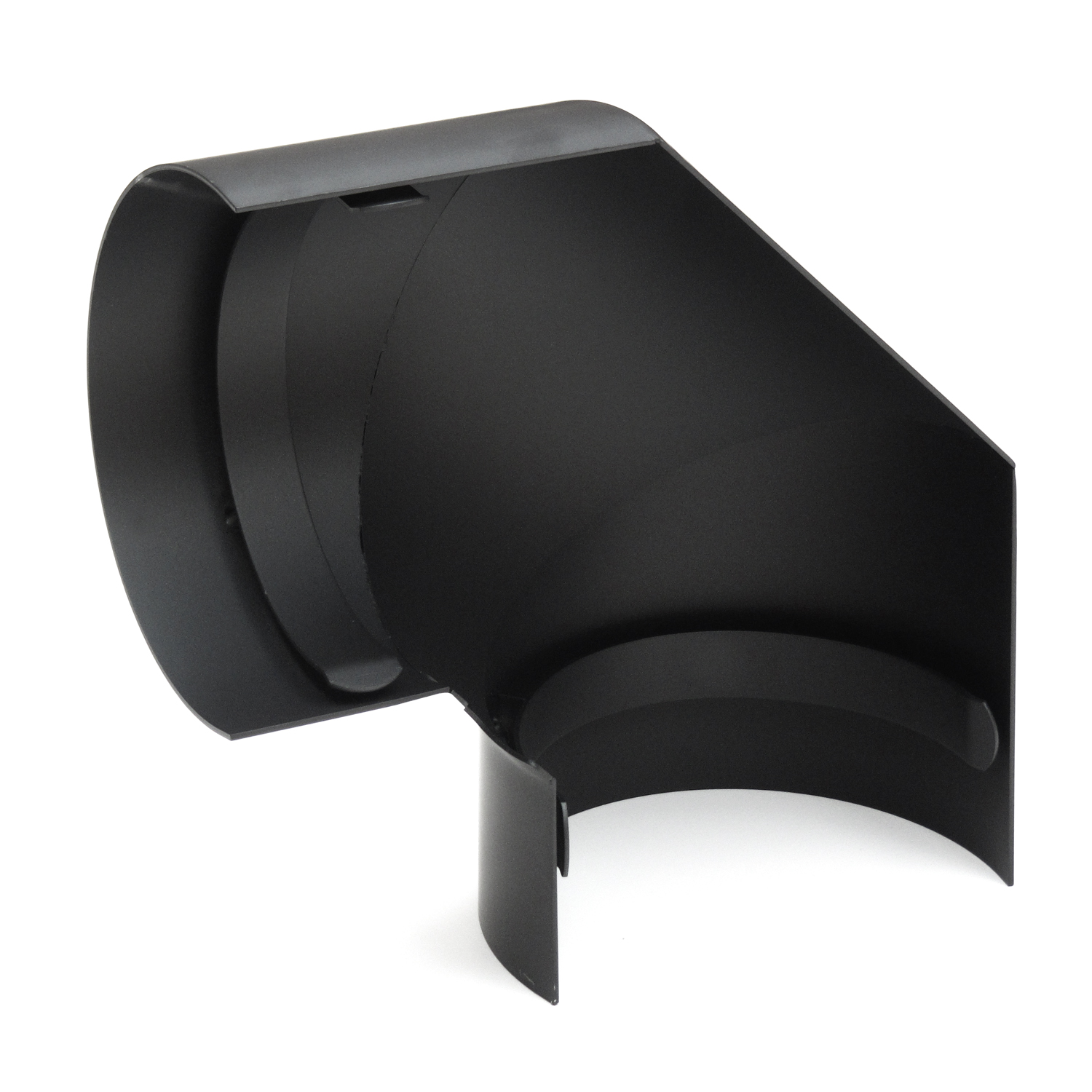 Coude de conduit de fumée / Tuyau de poêle 160mm - Écran thermique latéral 90° noir