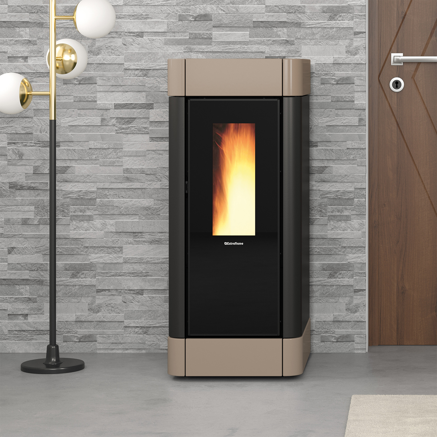 Extraflame Evolution Line Sinfony poêle à granulés acier brillant Tortora