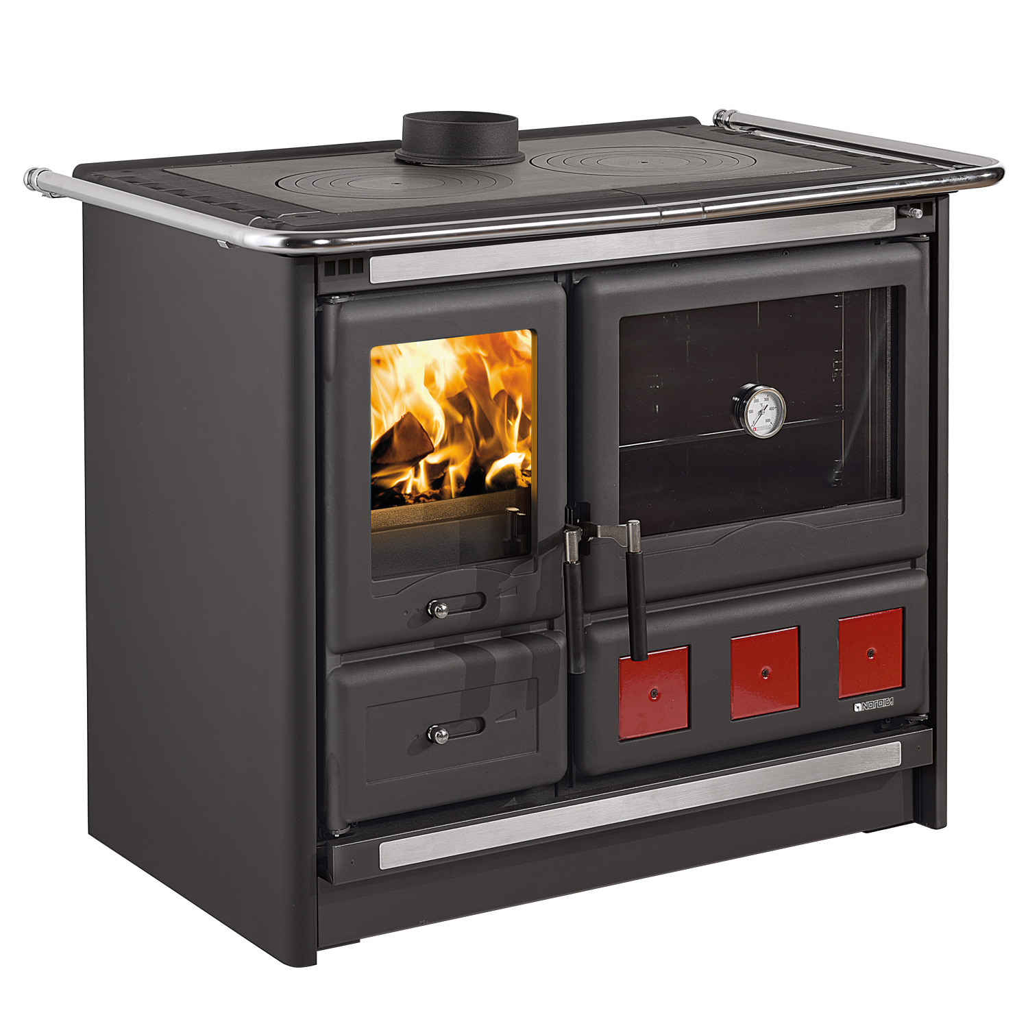 La Nordica Rosa XXL.16 cuisinière à bois acier anthracite-noir
