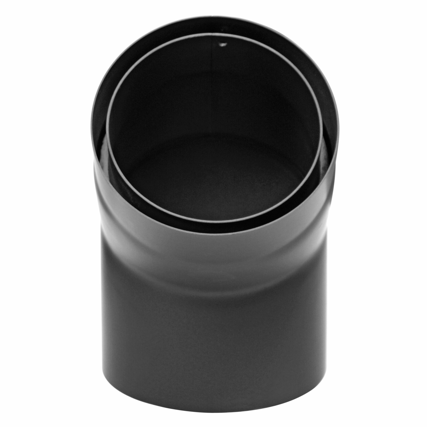 Coude de conduit de fumée / Tuyau de poêle Izoker double paroi avec isolation, diamètre 150 mm, 45°, noir