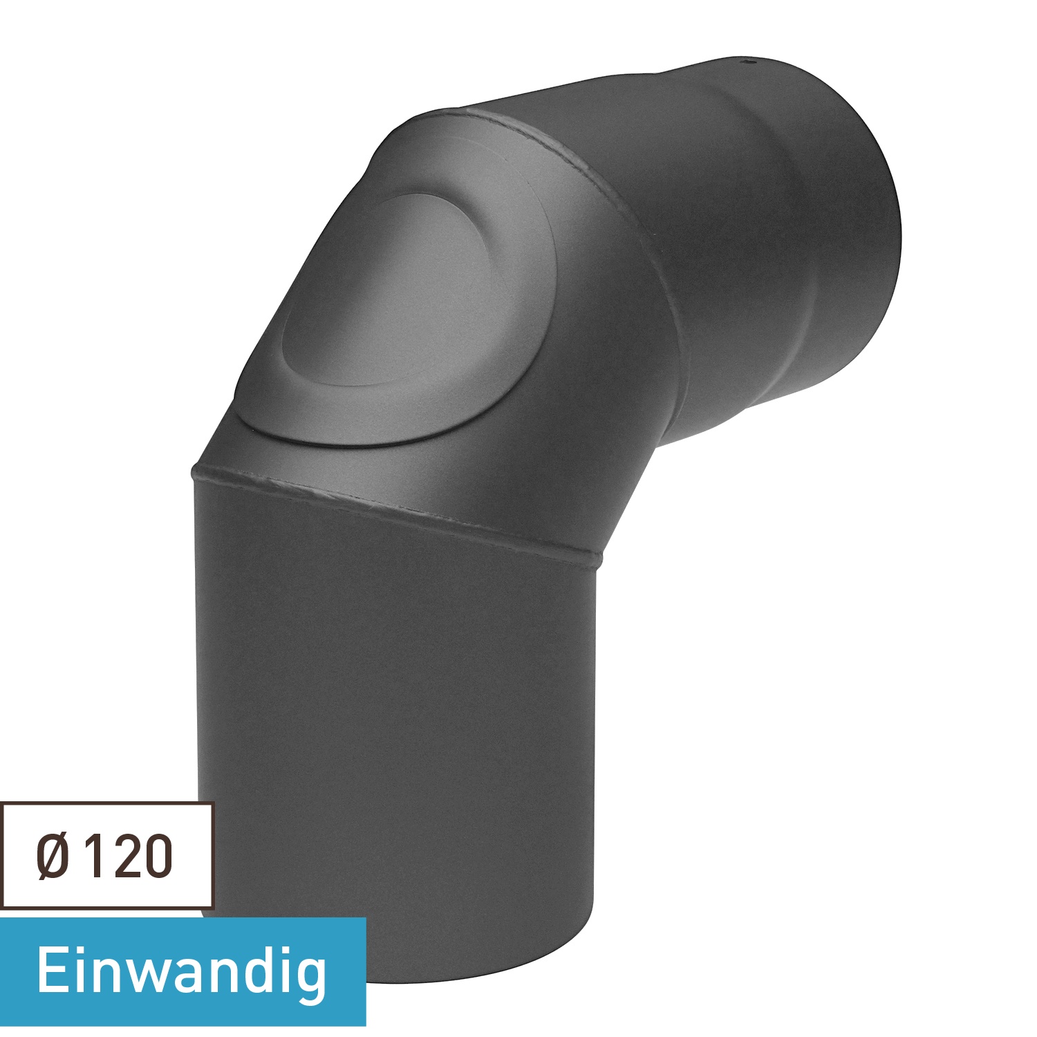 Raik Basic coude de tuyau de fumée 120mm gris fonte 90° – 3 pièces avec porte pour tuyau de fumée / conduit de fumée