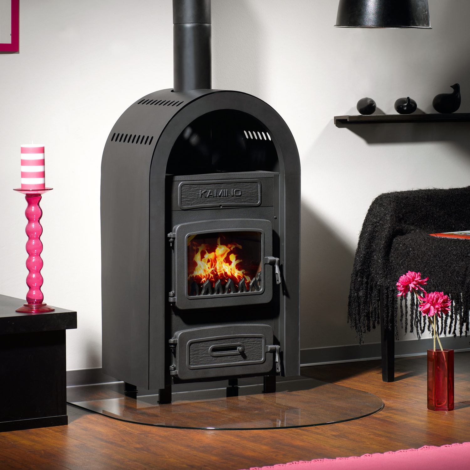 Wamsler Kamino 10960F poêle d’atelier noir sortie de fumée supérieure