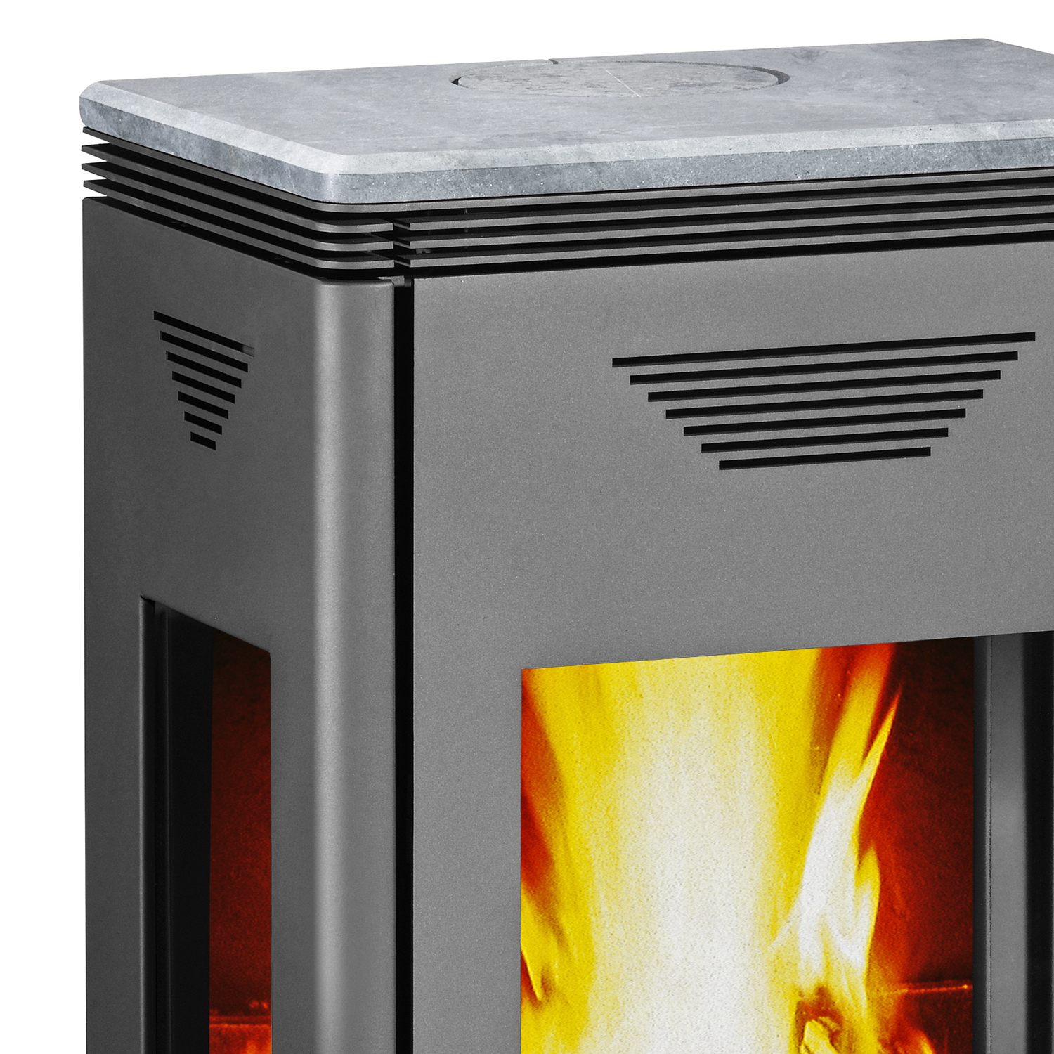 Poêle à bois Wamsler Trion en acier gris