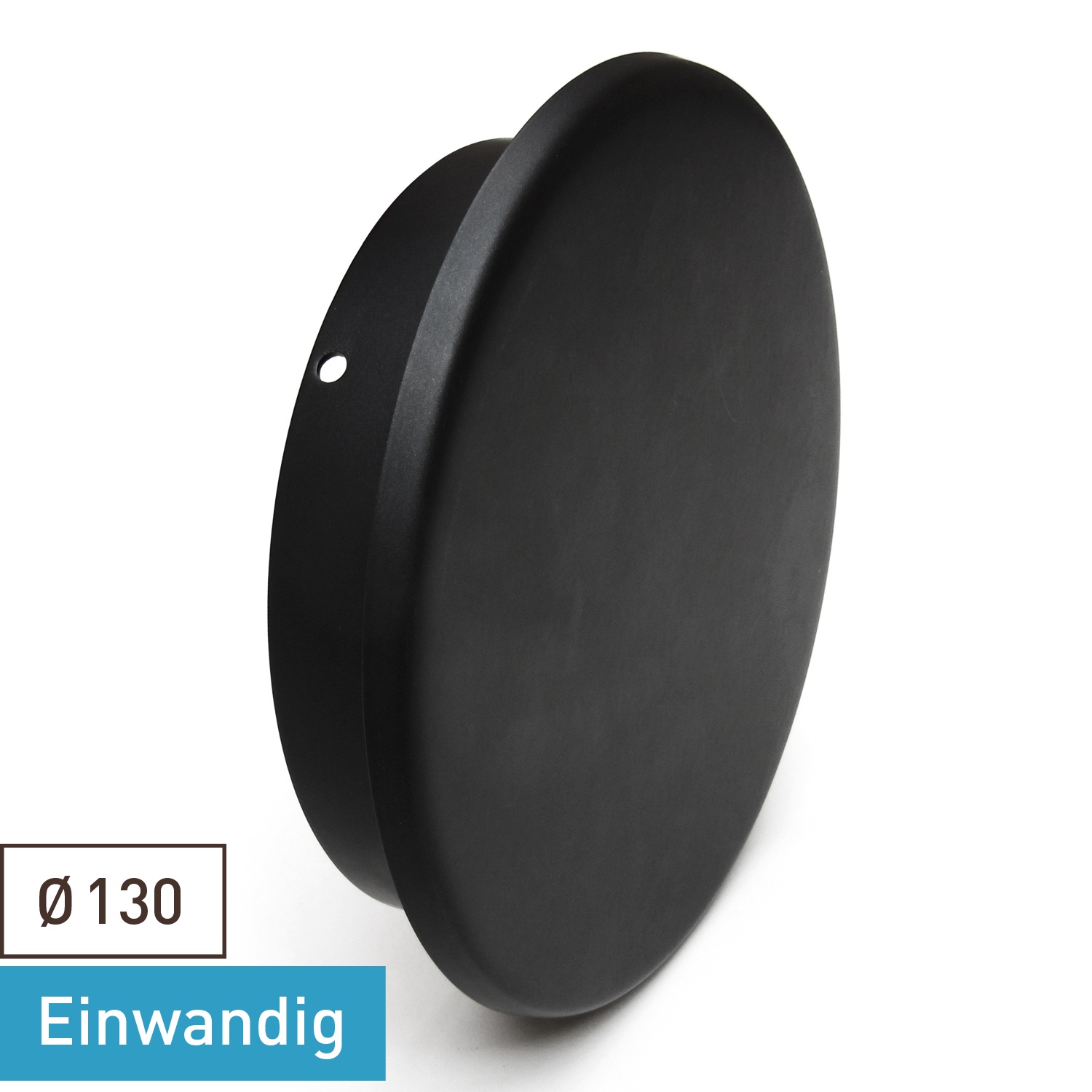 Raik Basic capuchon aveugle 130mm noir pour tuyau de fumée / conduit de fumée