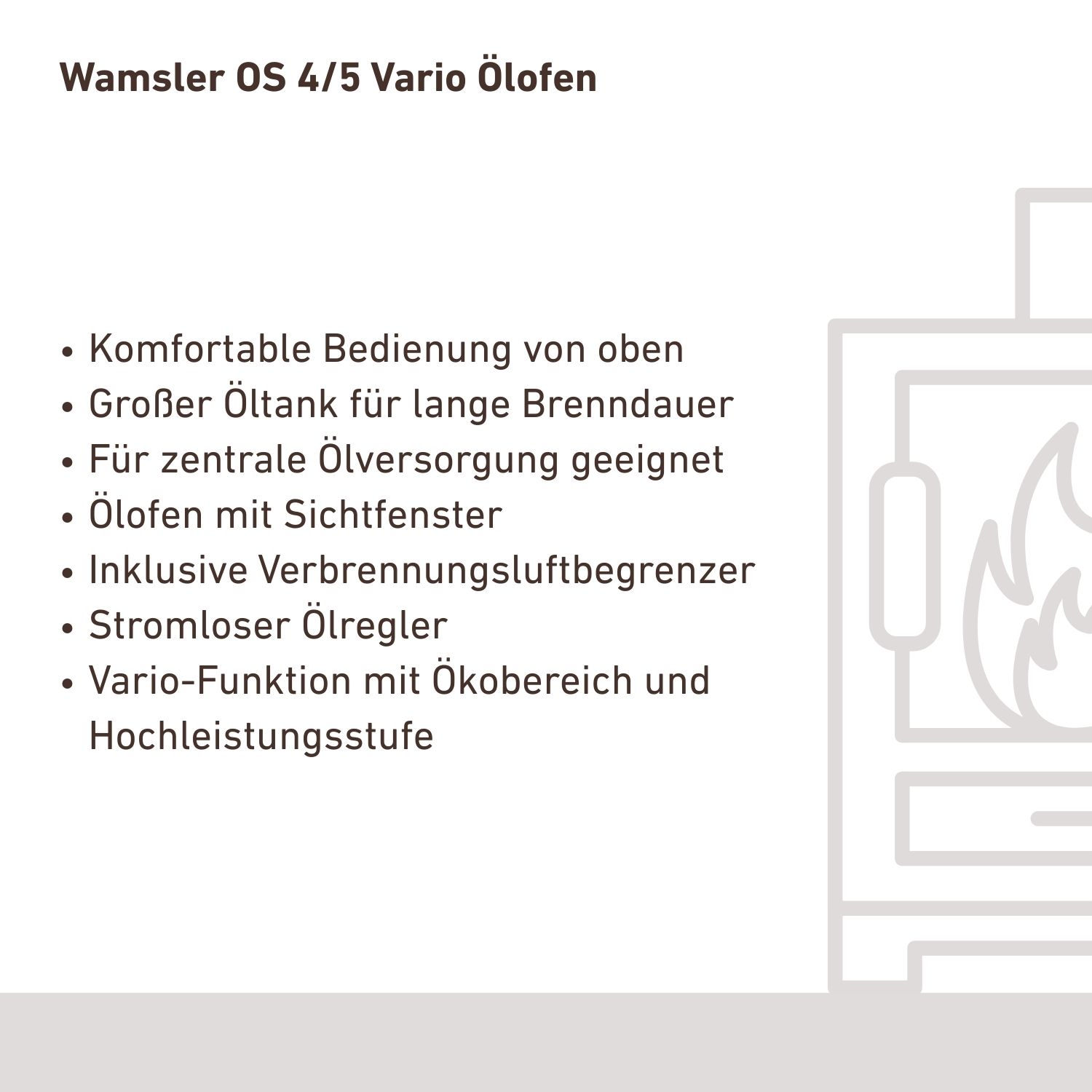 Wamsler OS 4/5 Vario poêle à mazout Maron