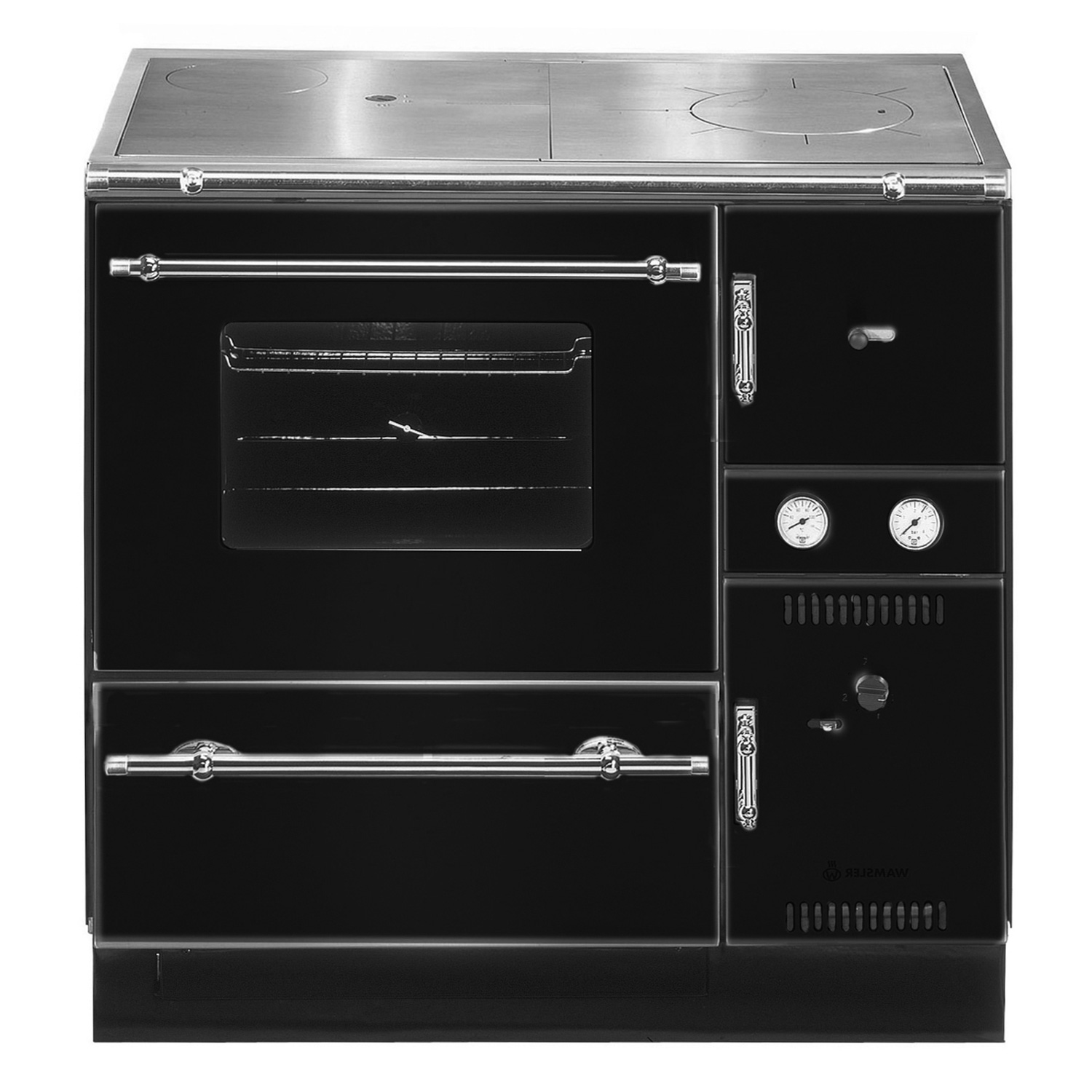 Wamsler K 148 CL poêle de cuisine à eau Noir / Chrome, conduit de fumée à gauche