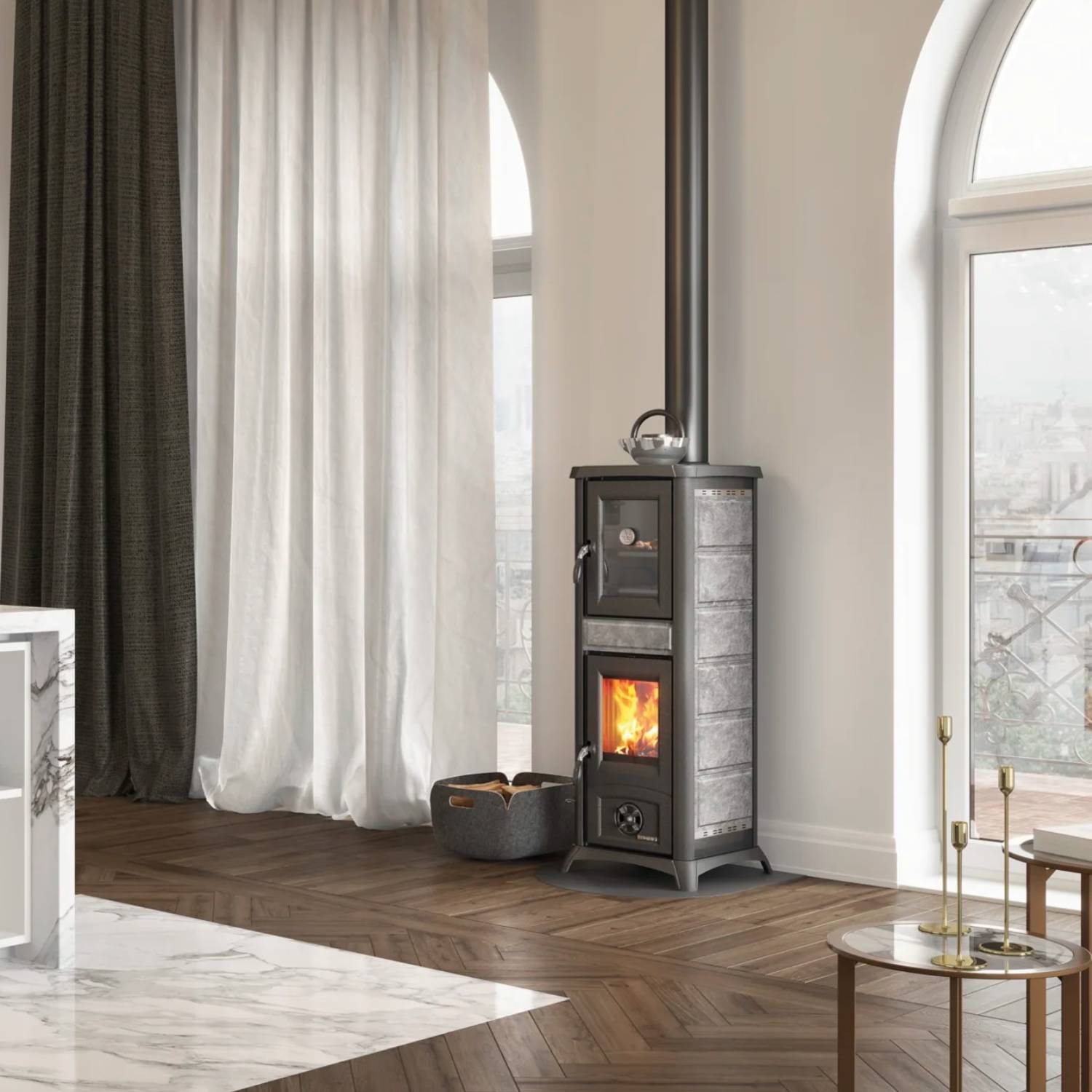 La Nordica Gemma Forno 16 poêle à bois pierre naturelle