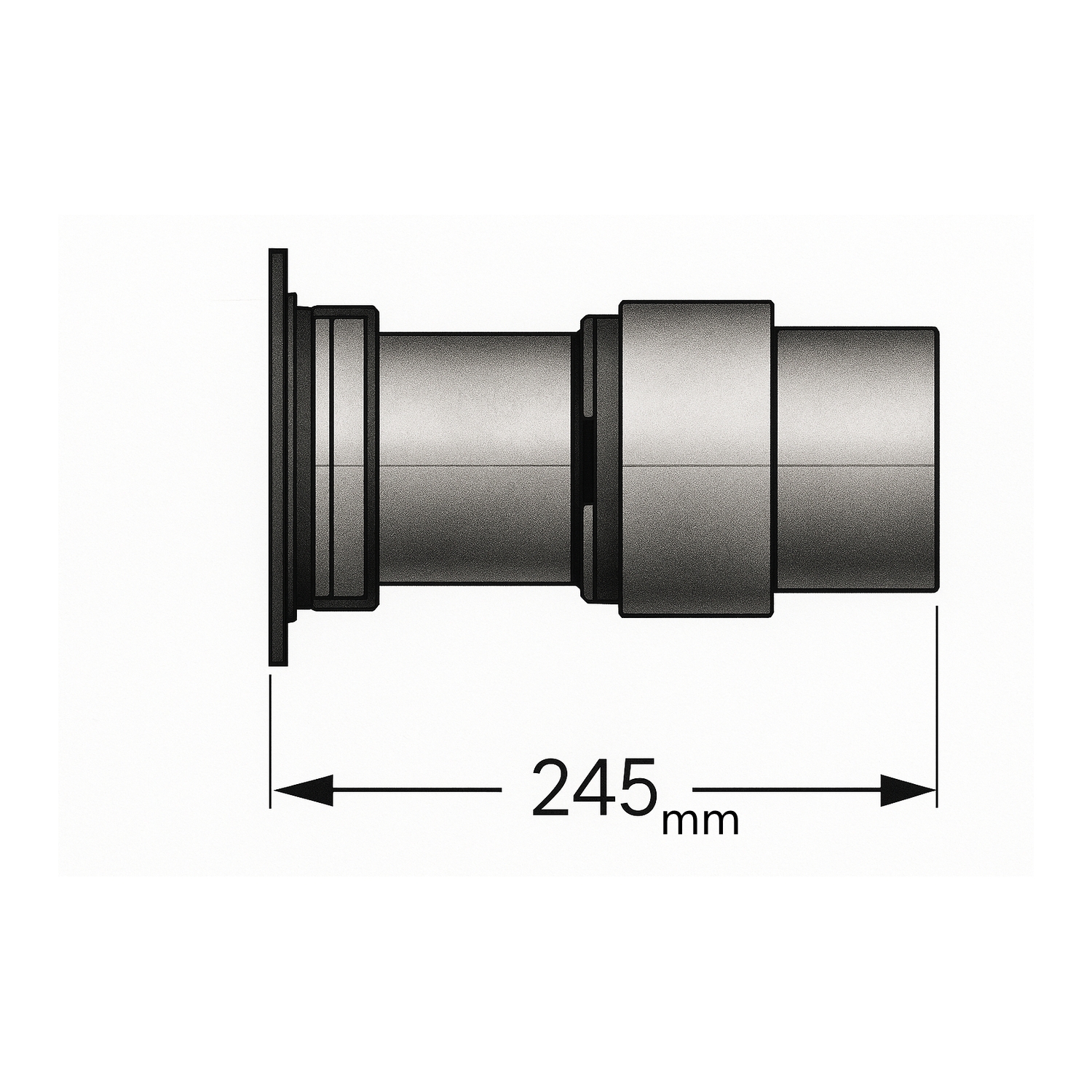 Schiedel raccord 120 simple paroi, raccourcissable pour PRIMA PLUS Ø130 mm mat