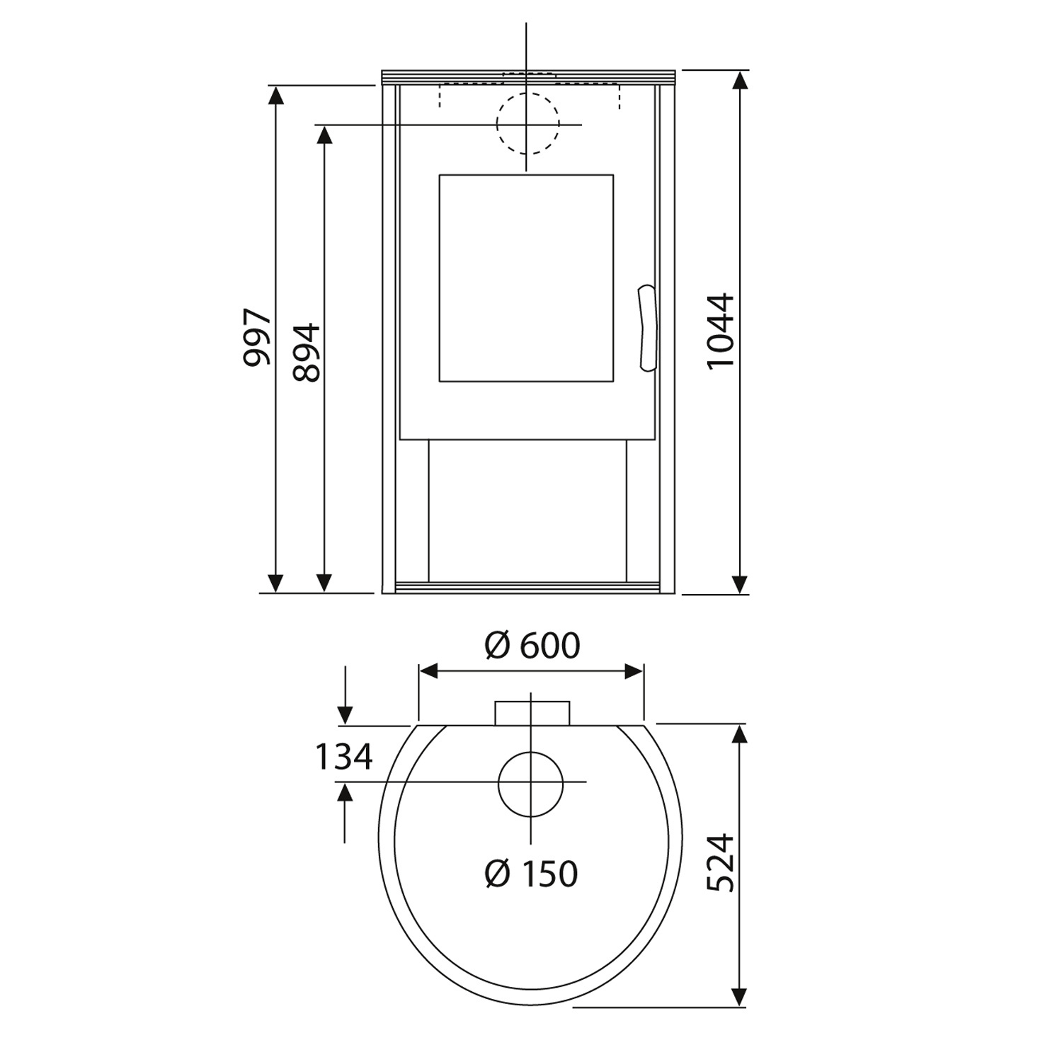 Wamsler Rona poêle à bois acier gris