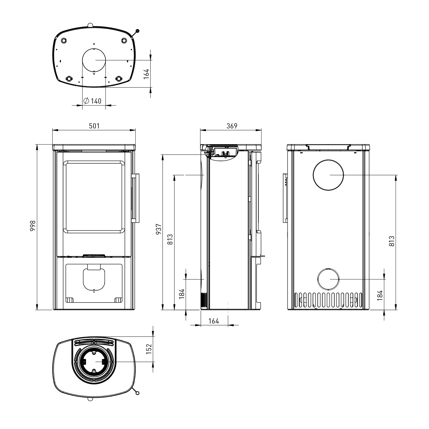 TermaTech TT44S Poêle à bois en stéatite