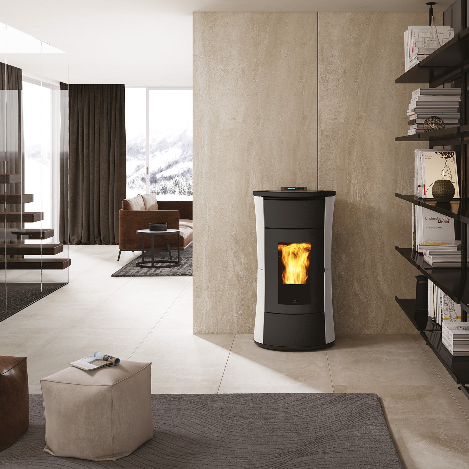 Edilkamin Cherie H 14 Evo poêle à granulés hydro acier blanc