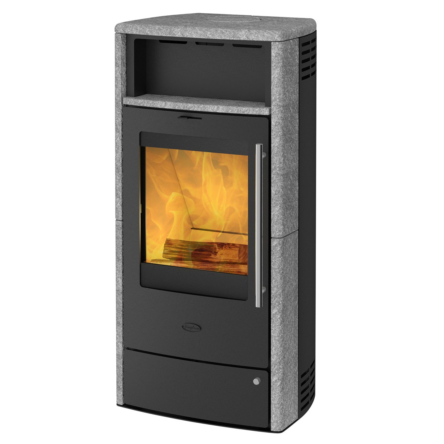 Cheminée à bois Torino poêle à bois à combustion continue pierre ollaire