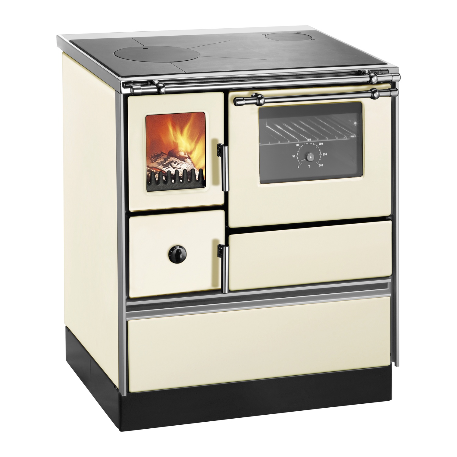 Westminster cuisinière à bois K 76F-70 avec fenêtre ivoire raccordement tuyaux gauche