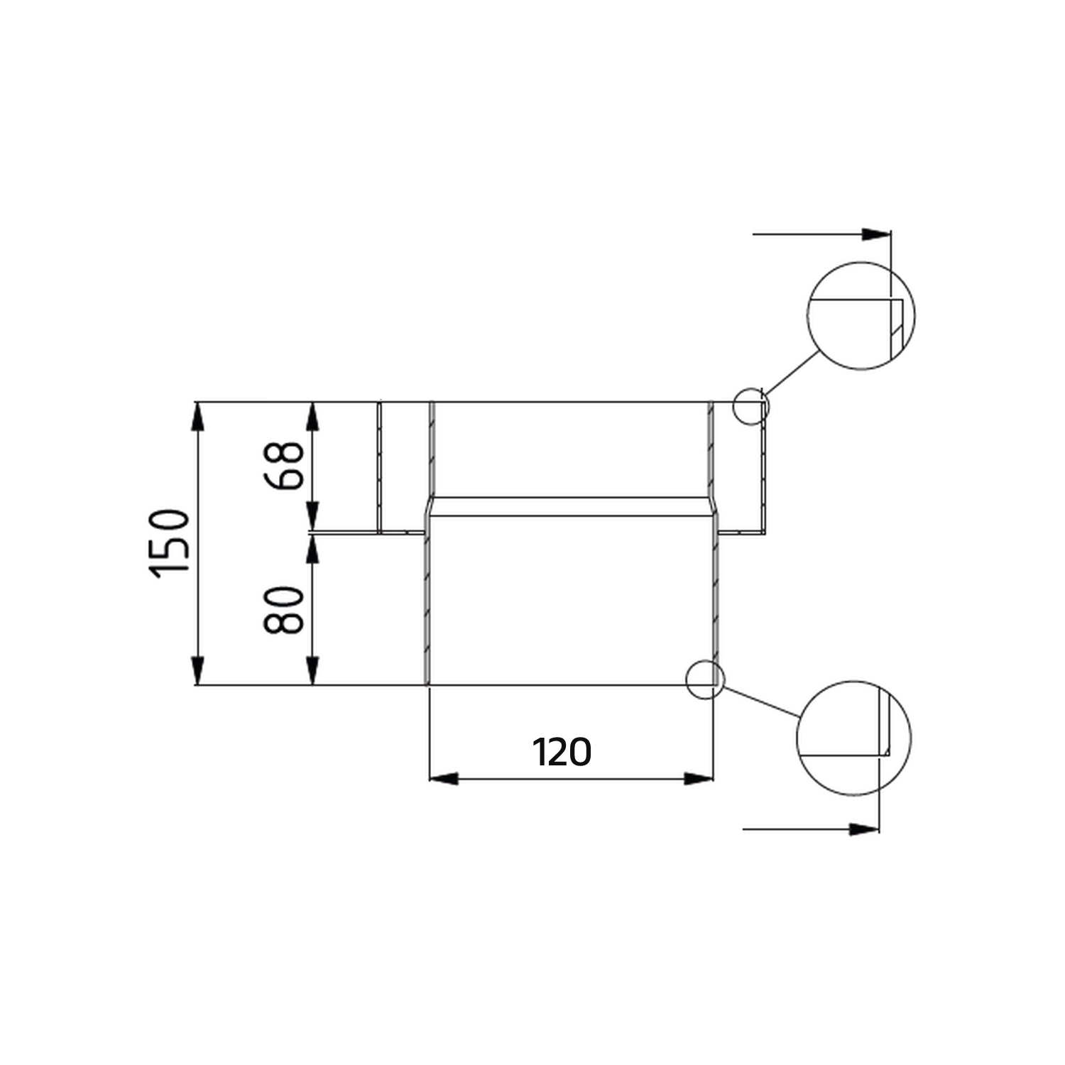 Raik Lifestyle DUO pièce de raccordement de conduit de cheminée 120mm noir pour tuyau de fumée / conduit de fumée