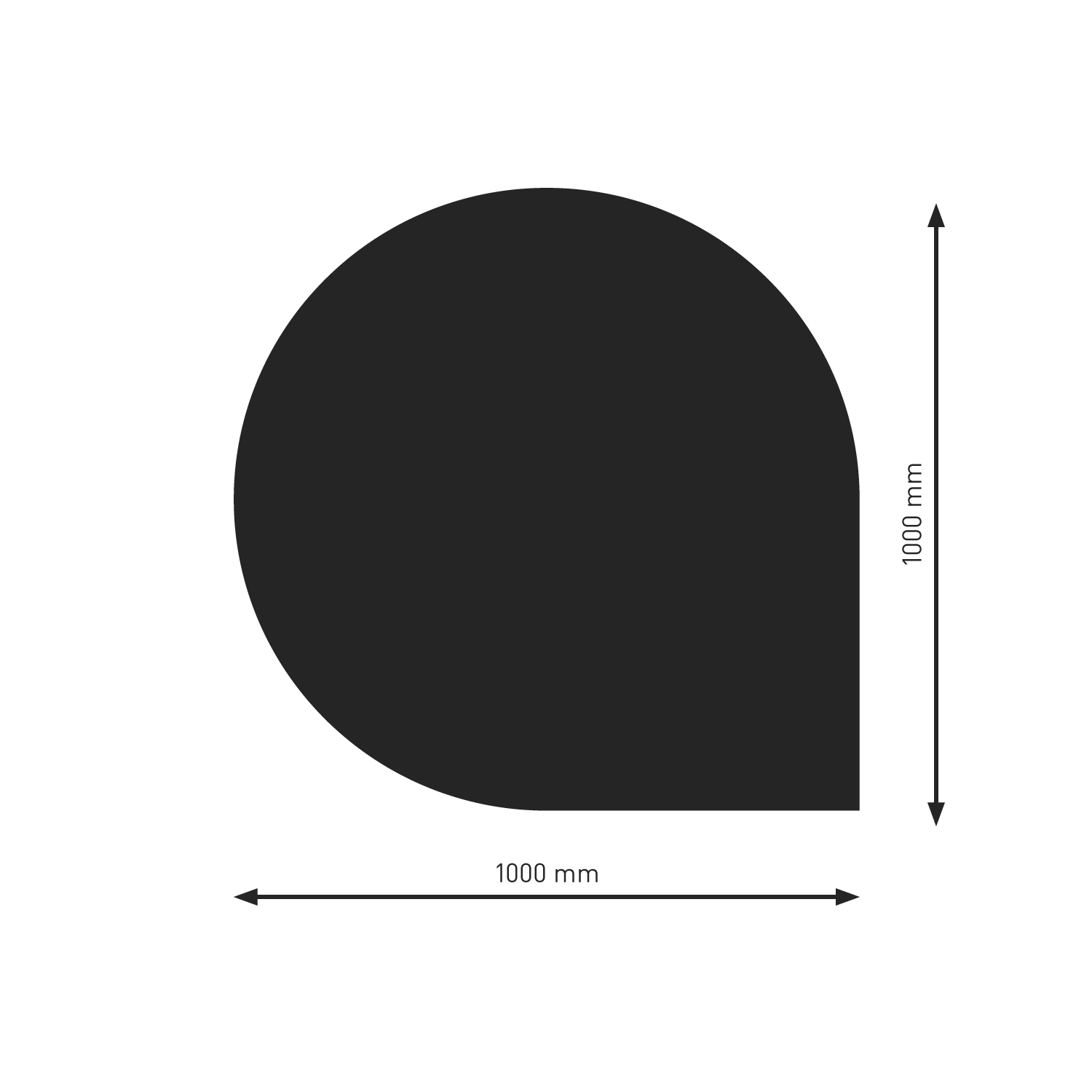 Plaque de sol Raik Goutte noire revêtue par poudre 1000 x 1000 mm
