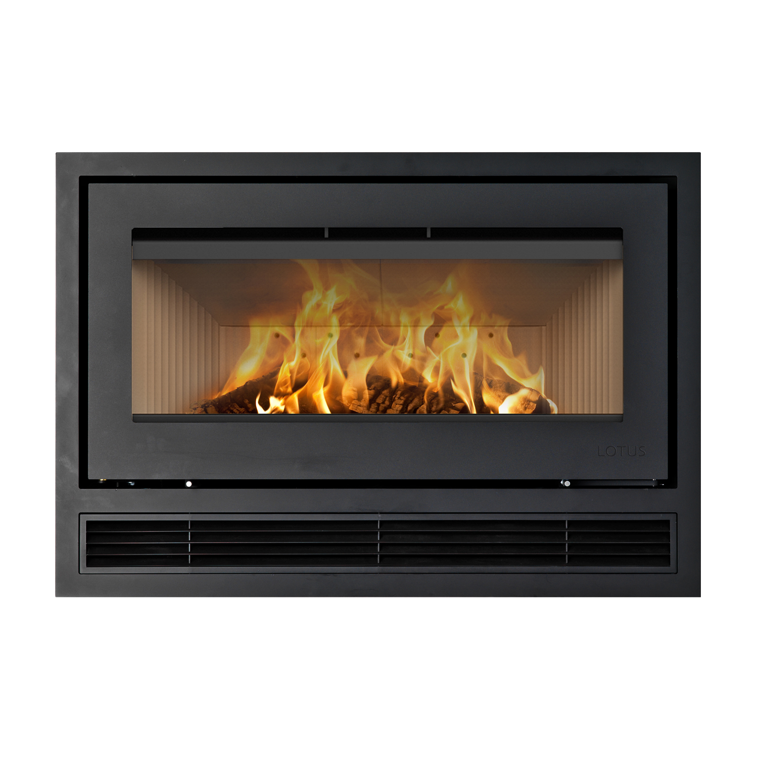 Lotus H470 W Air Insert de cheminée Noir / Charnières à droite