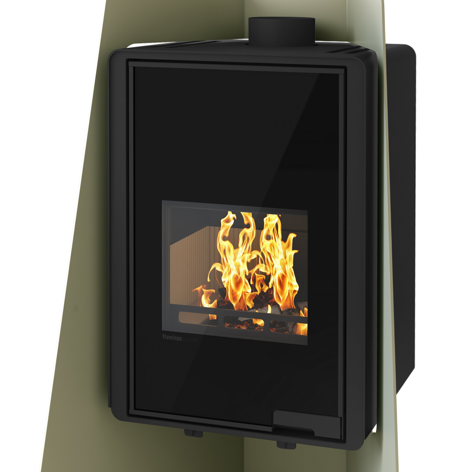 Poêle à bois HS Flamingo Deluxe Island Olive