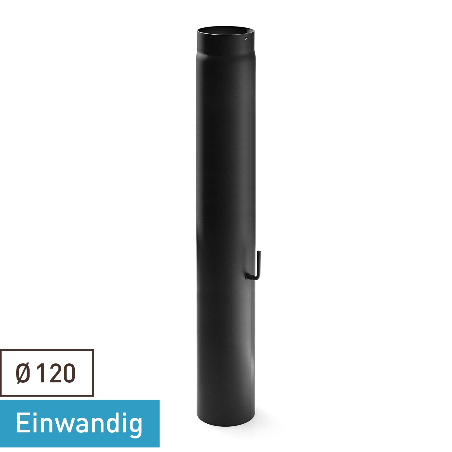 Raik Basic régulation de tirage 120mm noir L: 1000mm pour tuyau de fumée / conduit de fumée