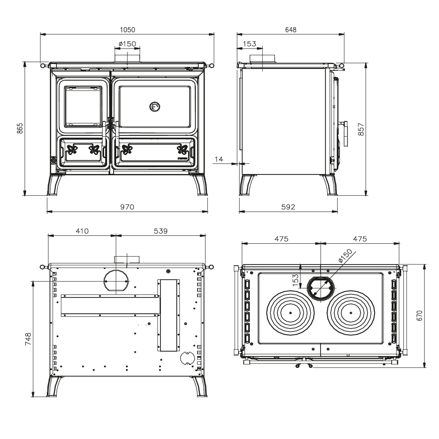 La cuisinière à bois La Nordica Prestige Line Milly en acier bordeaux