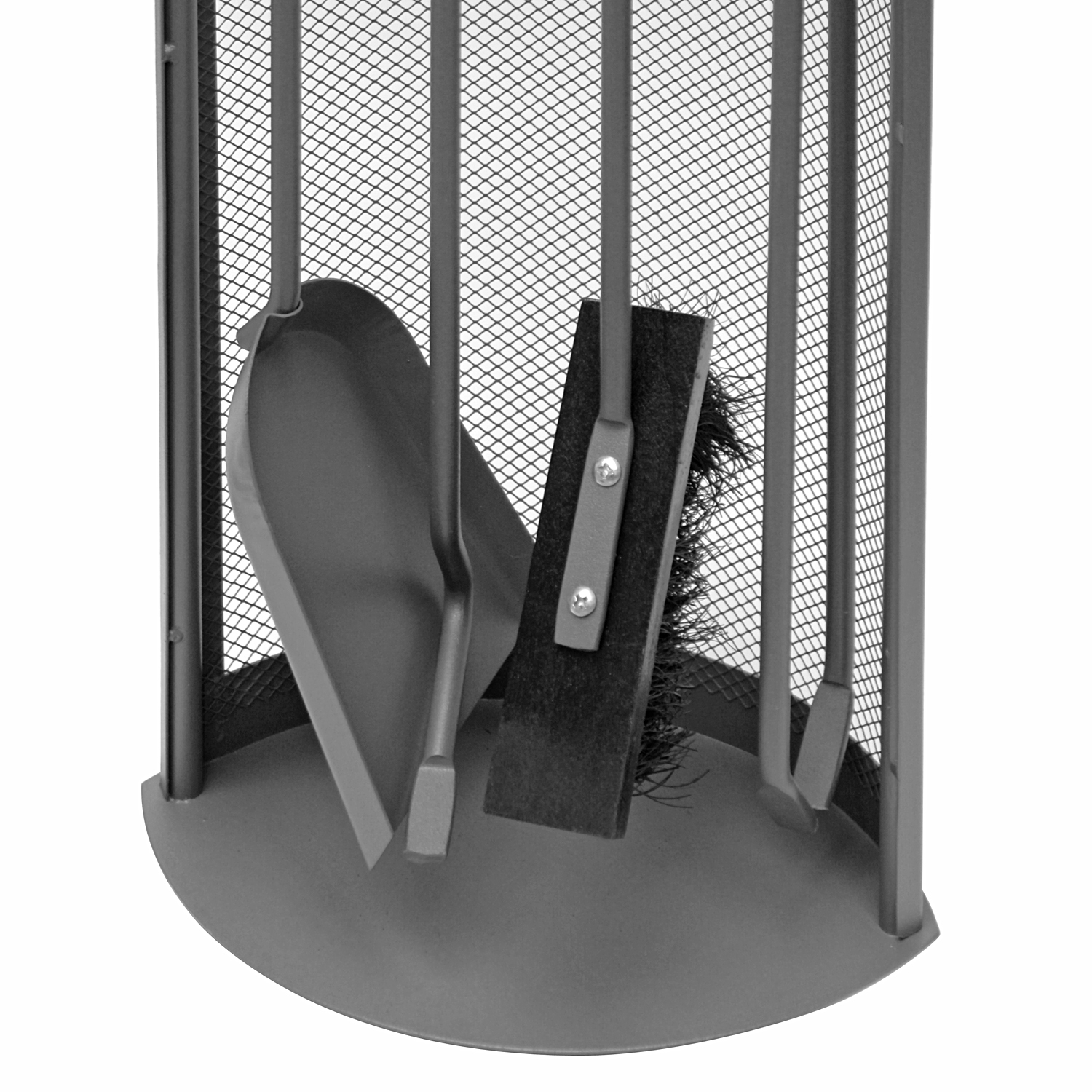 Ensemble d'accessoires pour cheminée Raik Arthur, 4 pièces, anthracite, poignées en acier inoxydable, 66 cm