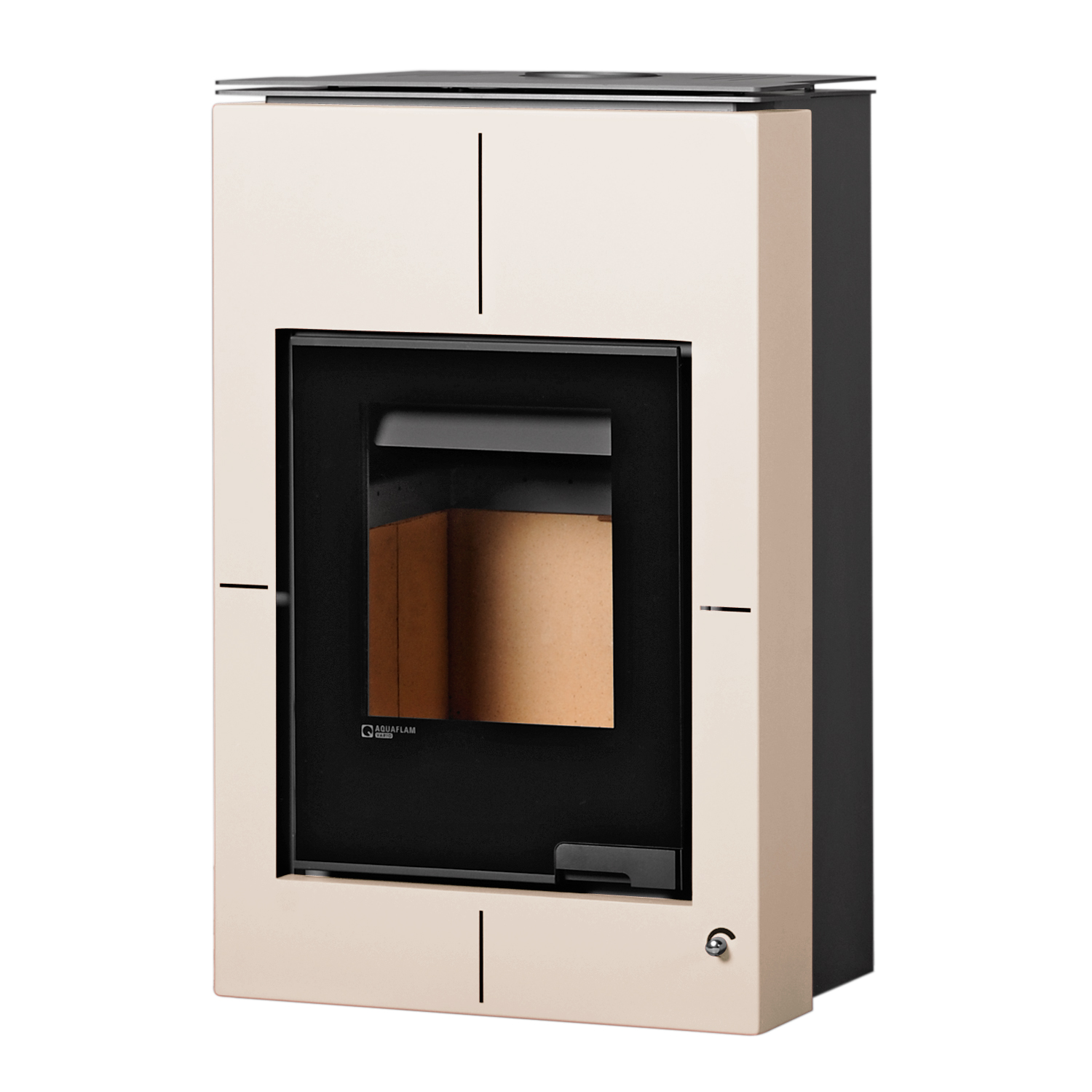 Aquaflam Vario Saporo Manuel Poêle à bois avec échangeur d'eau Crème 11/5 kW