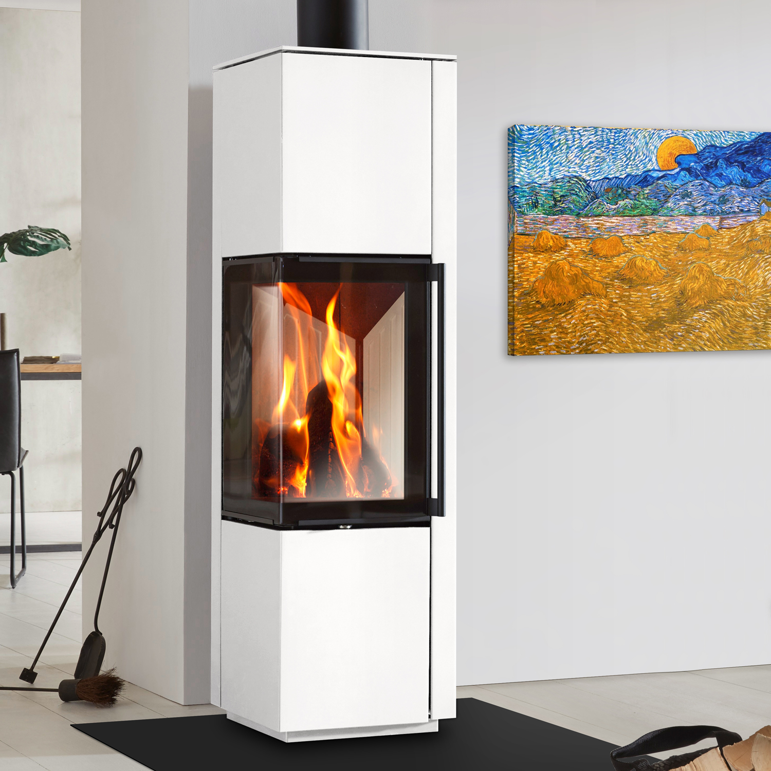 Spartherm Piko L Poêle à bois Blanc + 1 m³ de bois de chauffage gratuit